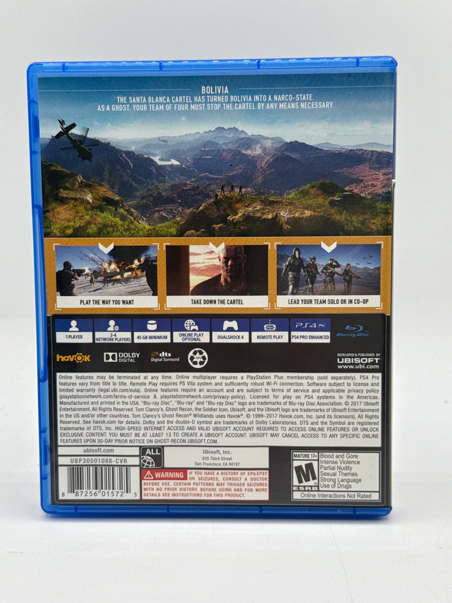 Ghost Recon Wildlands (Sony PlayStation 4 PS4, 2017) Good Condition Free Shipping