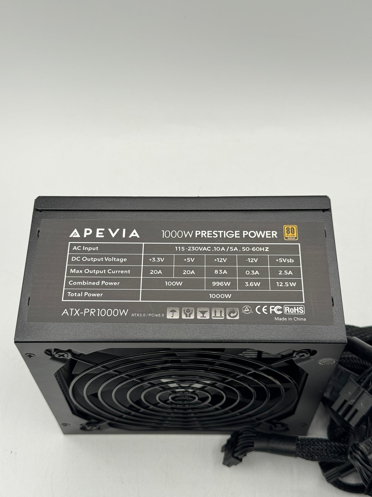 APEVIA 1000W ATX-PR1000W Prestige Series 80+ GOLD Power Supply Free Shipping