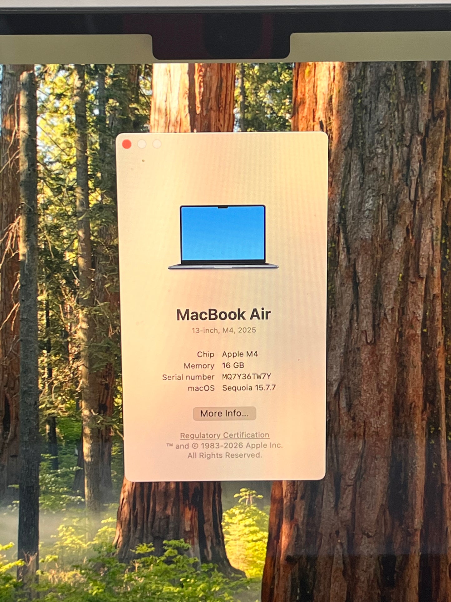 2025 Apple MacBook Air 13" M4 10C/8C 16GB 512GB Midnight A3240 27 Cycle Count
