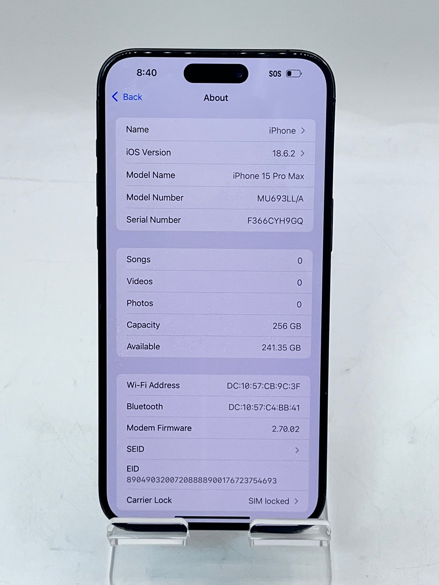 AT&T Apple iPhone 15 Pro Max 6.7"A2849 MU693LL/A 256GB - Black