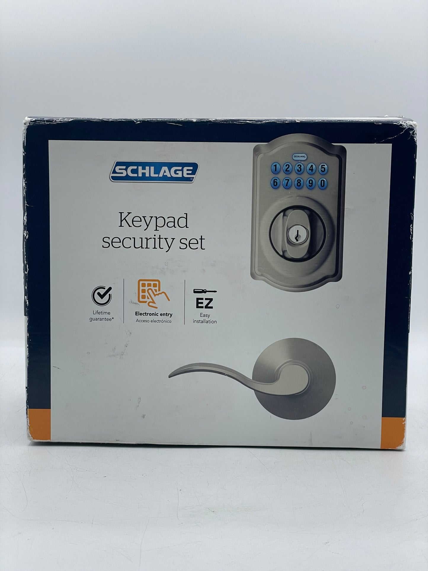 New Schlage Camelot Keypad Security Set - Satin Nickel - FBE365 V CAM 619 ACC
