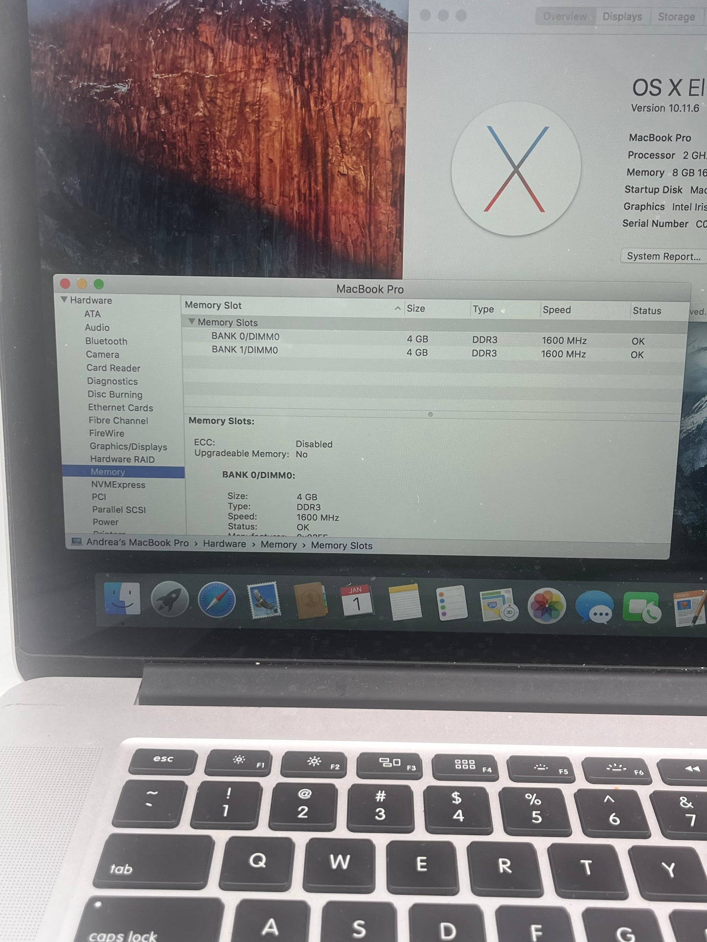 Apple MacBook Pro 15" A1398 2013 Core i7 8GB 256GB Silver