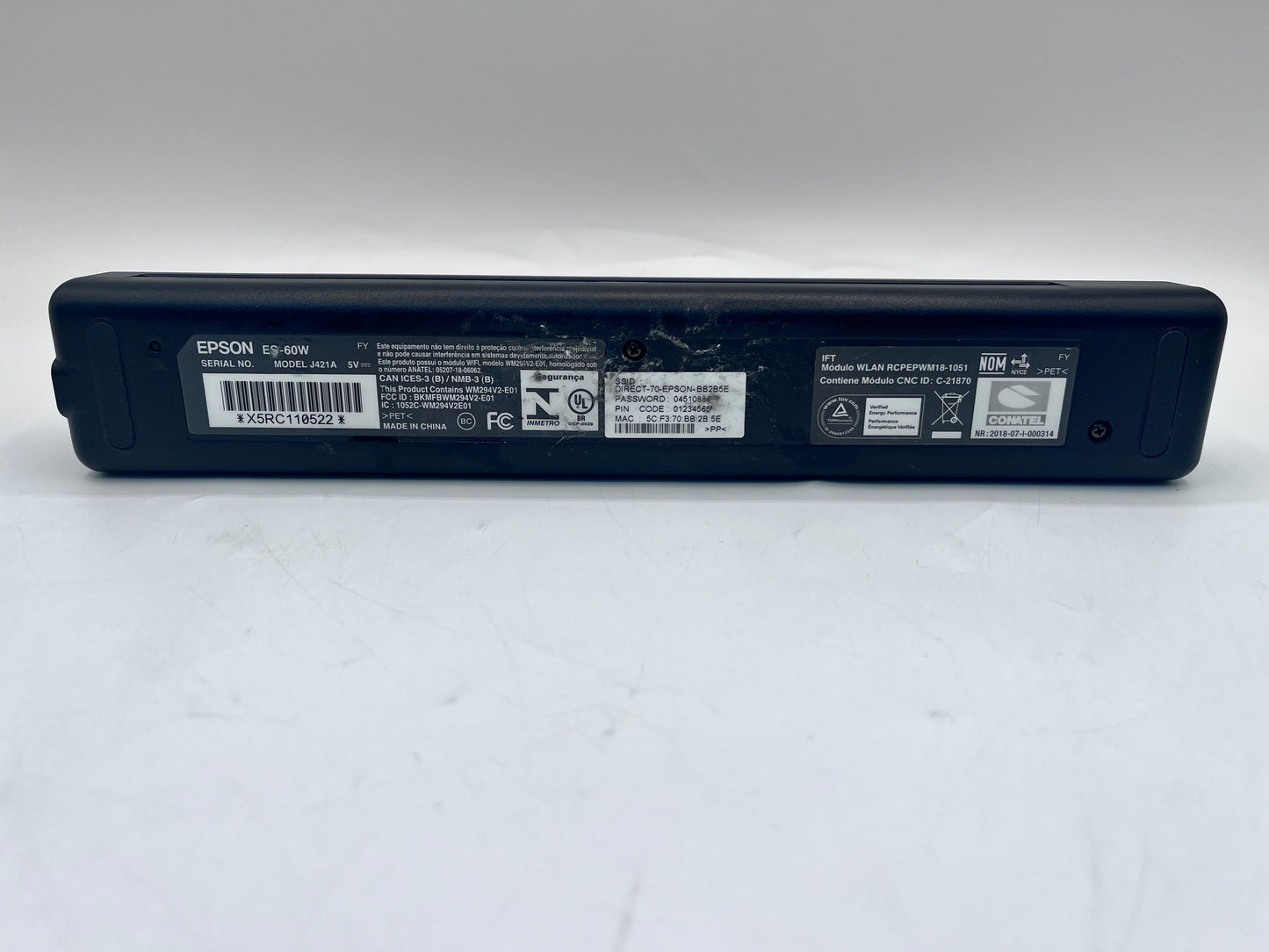 Epson ES-60W Wireless Portable Document Scanner - Black