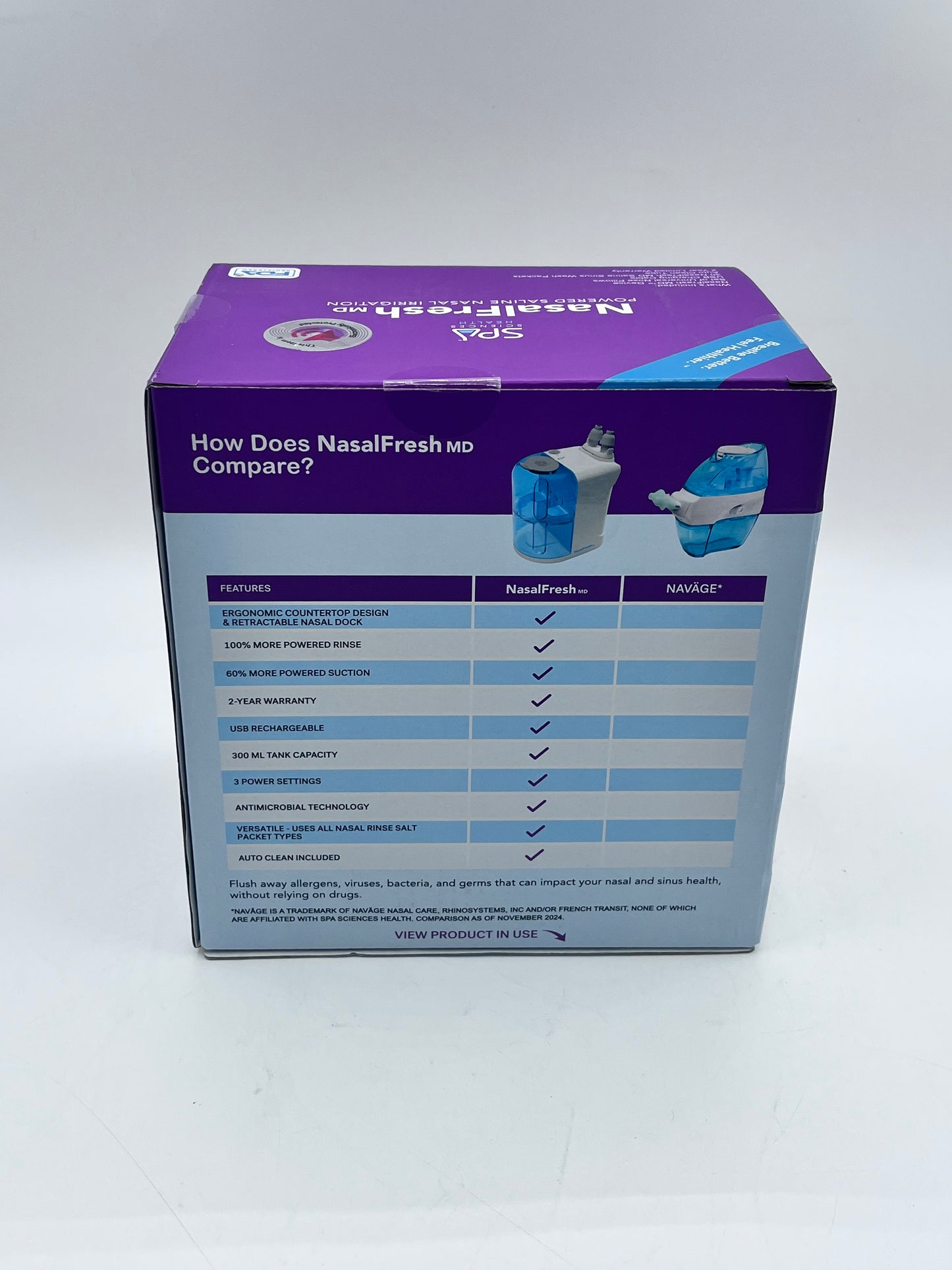 Spa Sciences Powered Saline Nasal Irrigation White