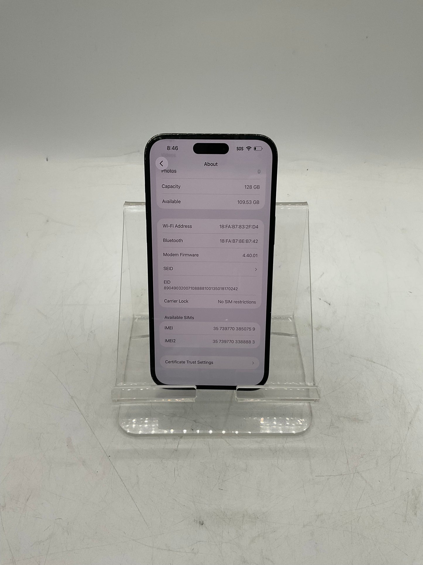 Unlocked Apple iPhone 14 Pro Max MQ8N3LL/A A2651 128GB Black