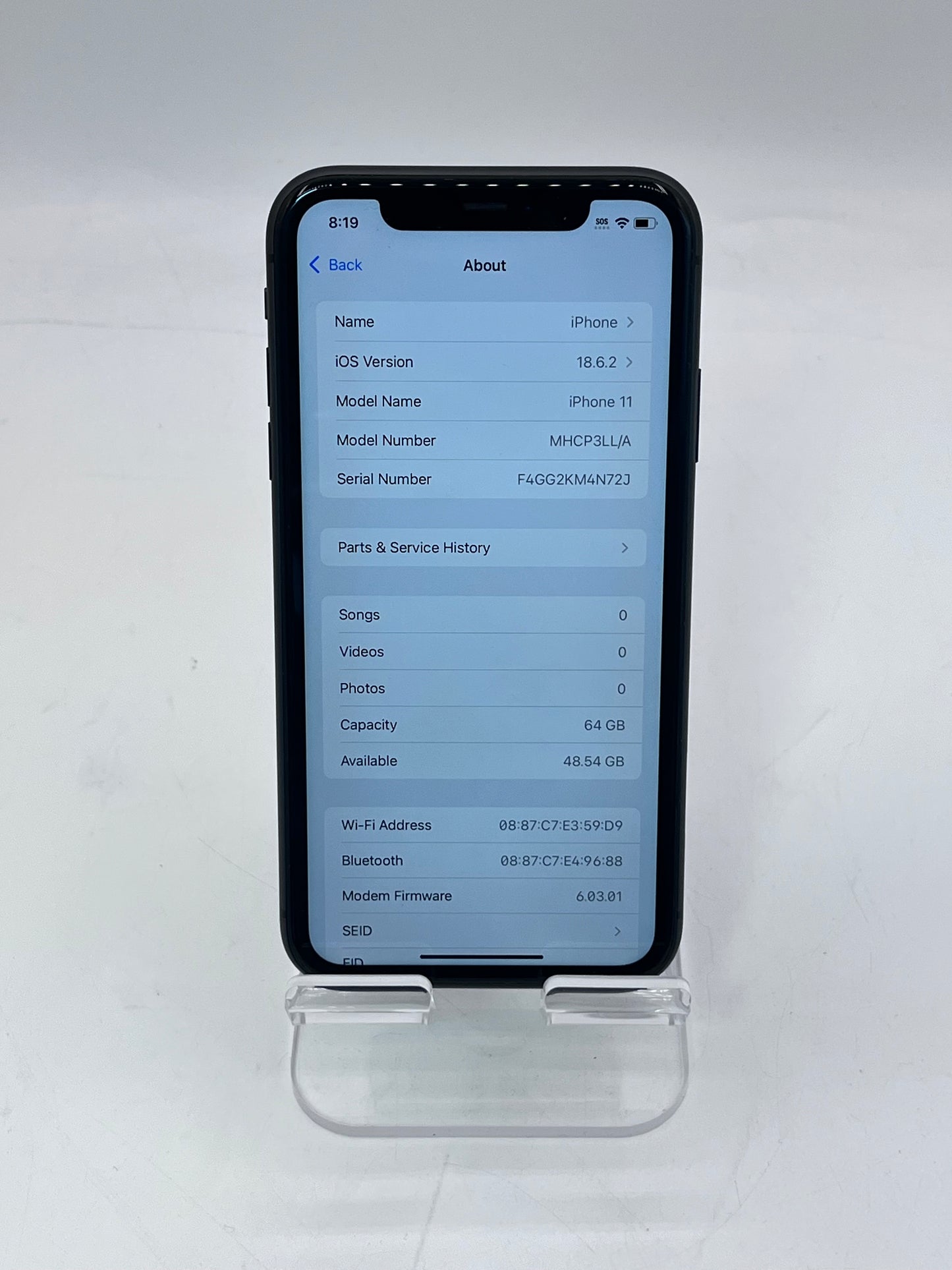 Unlocked Apple iPhone 11 6.1" A2111 MHCP3LL/A 64GB 100% BH - Black