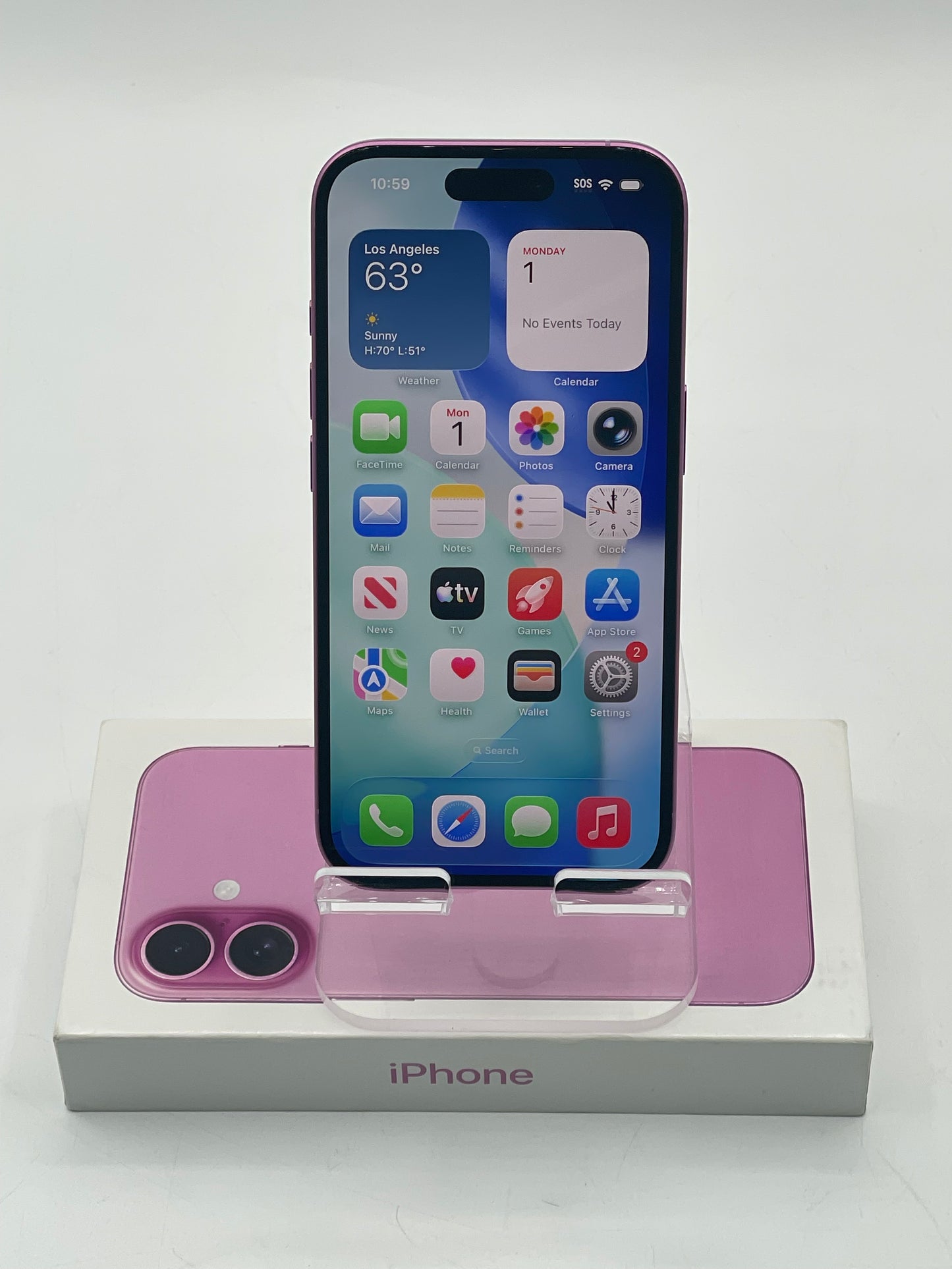 Unlocked Apple iPhone 16 6.1" 128GB Pink A3081 MYAR3LL/A 100% Battery, 14 CC