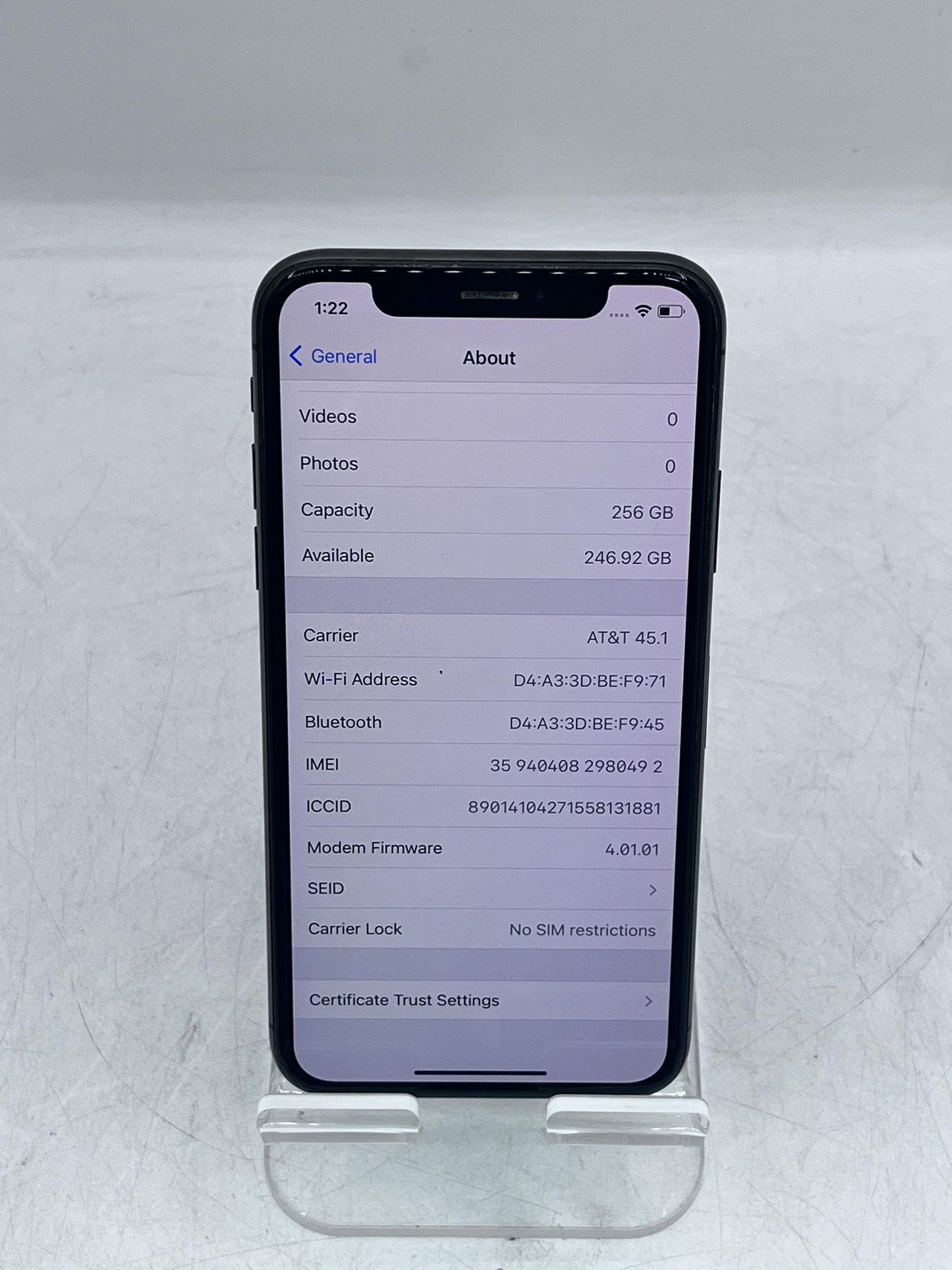Unlocked Apple iPhone X 256GB A1901 MQAM2LL/A - Space Gray