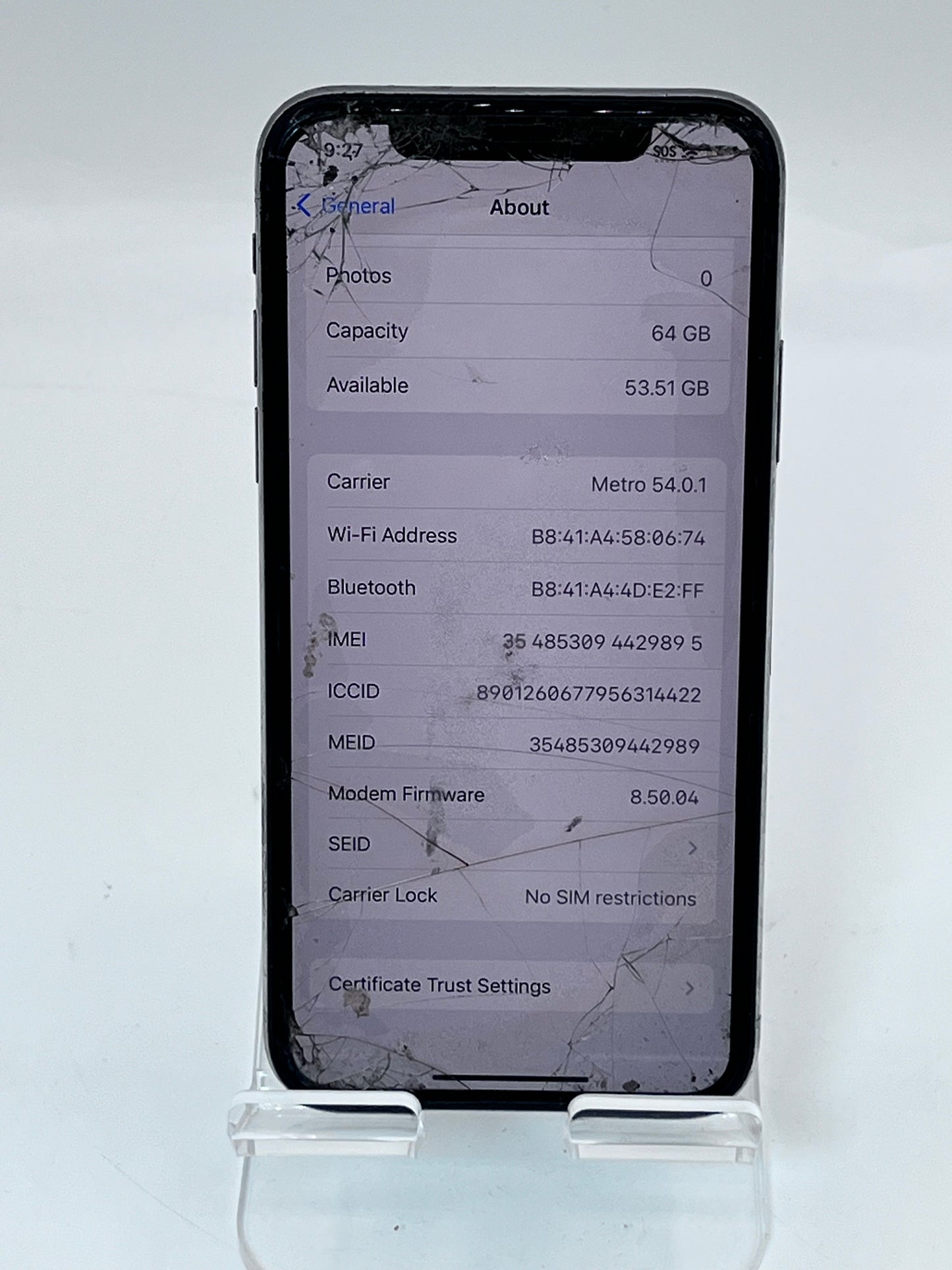 Unlocked Apple iPhone X MQA62LL/A A1865 6.5in 64GB White READ
