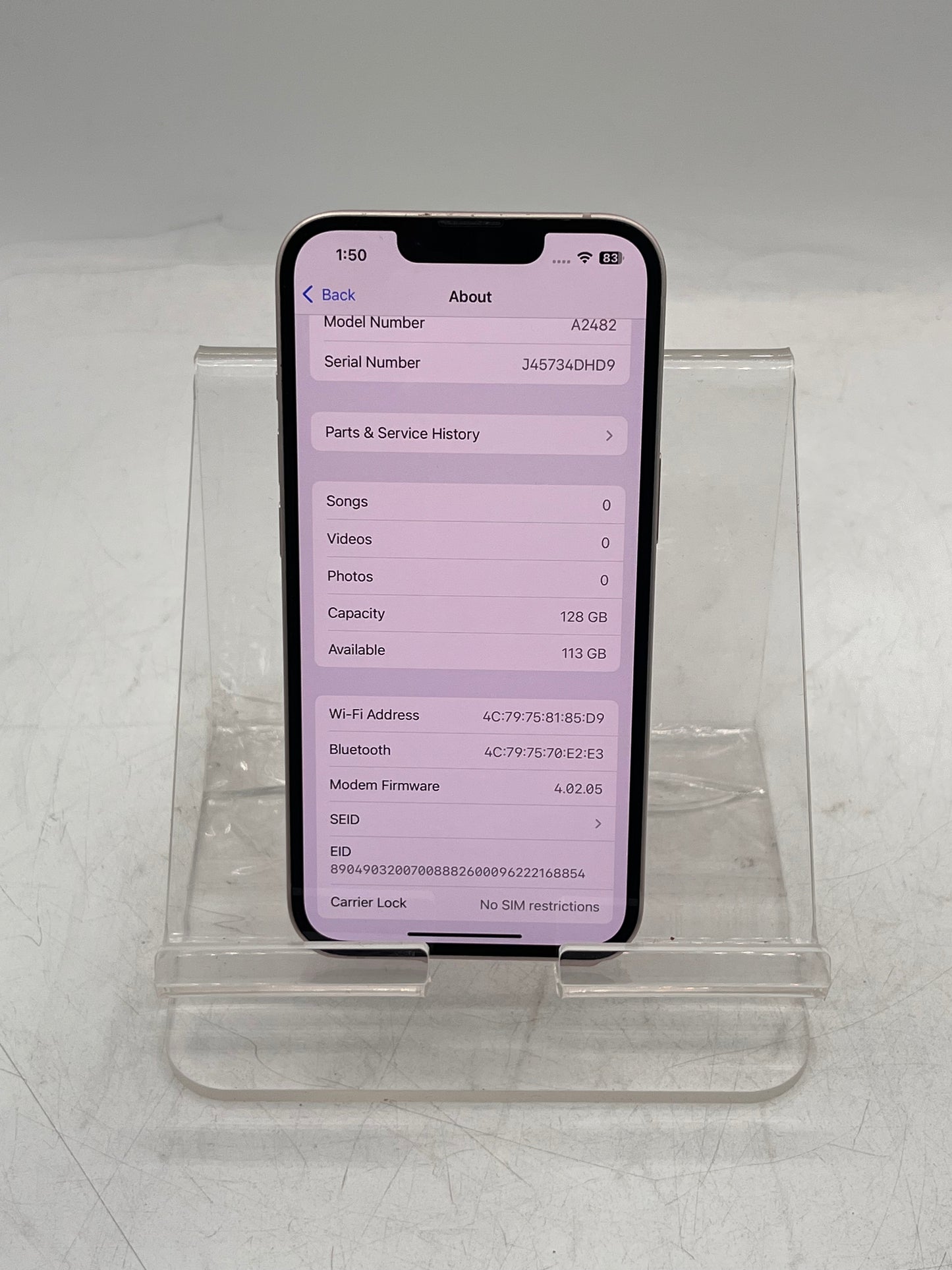 Unlocked Apple iPhone 13 MLMN3LL/A A2482 128GB Pink Free Shipping
