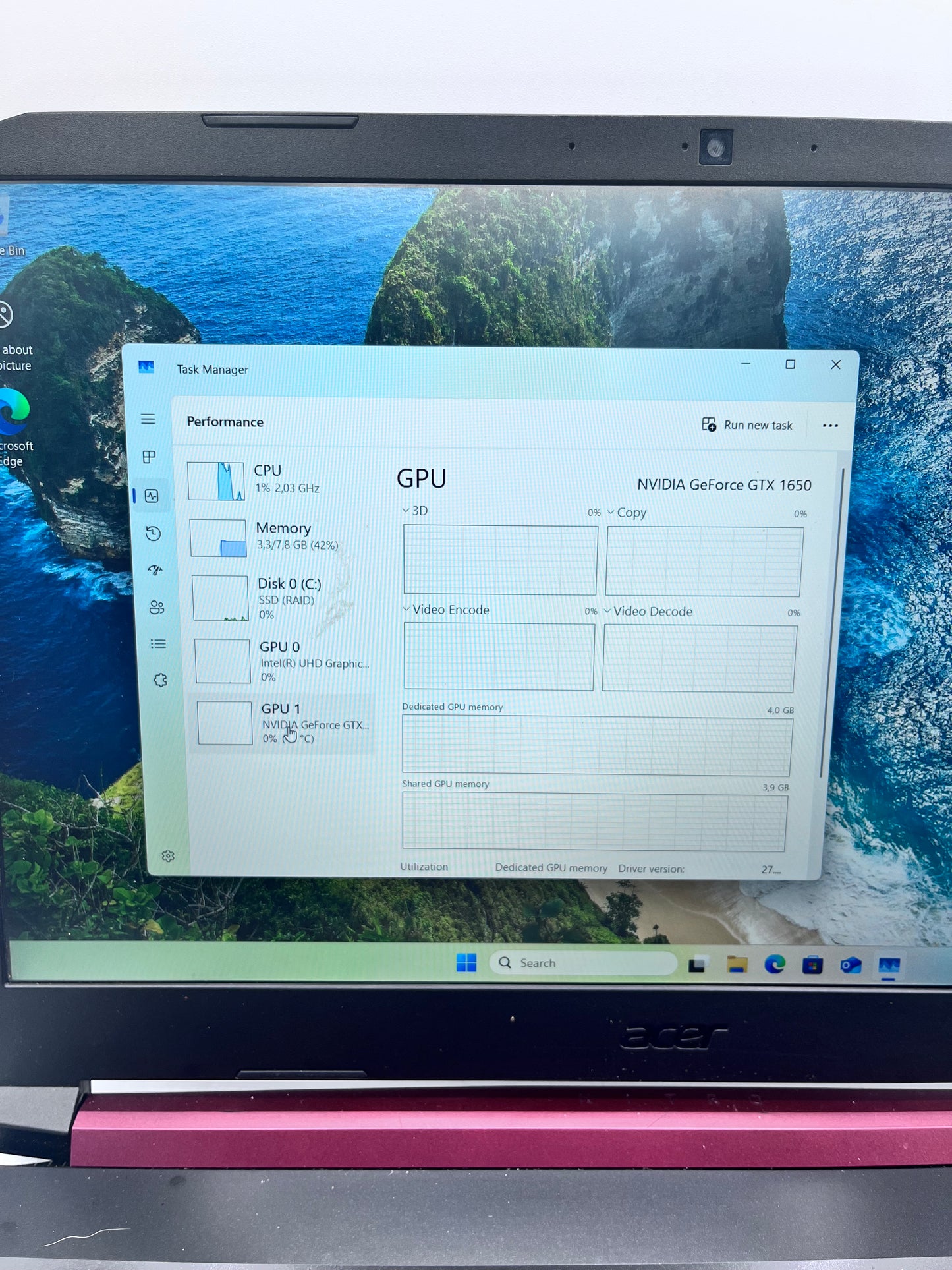 Acer AN515 Laptop 15-inch i5 9th Gen 512GB - Black