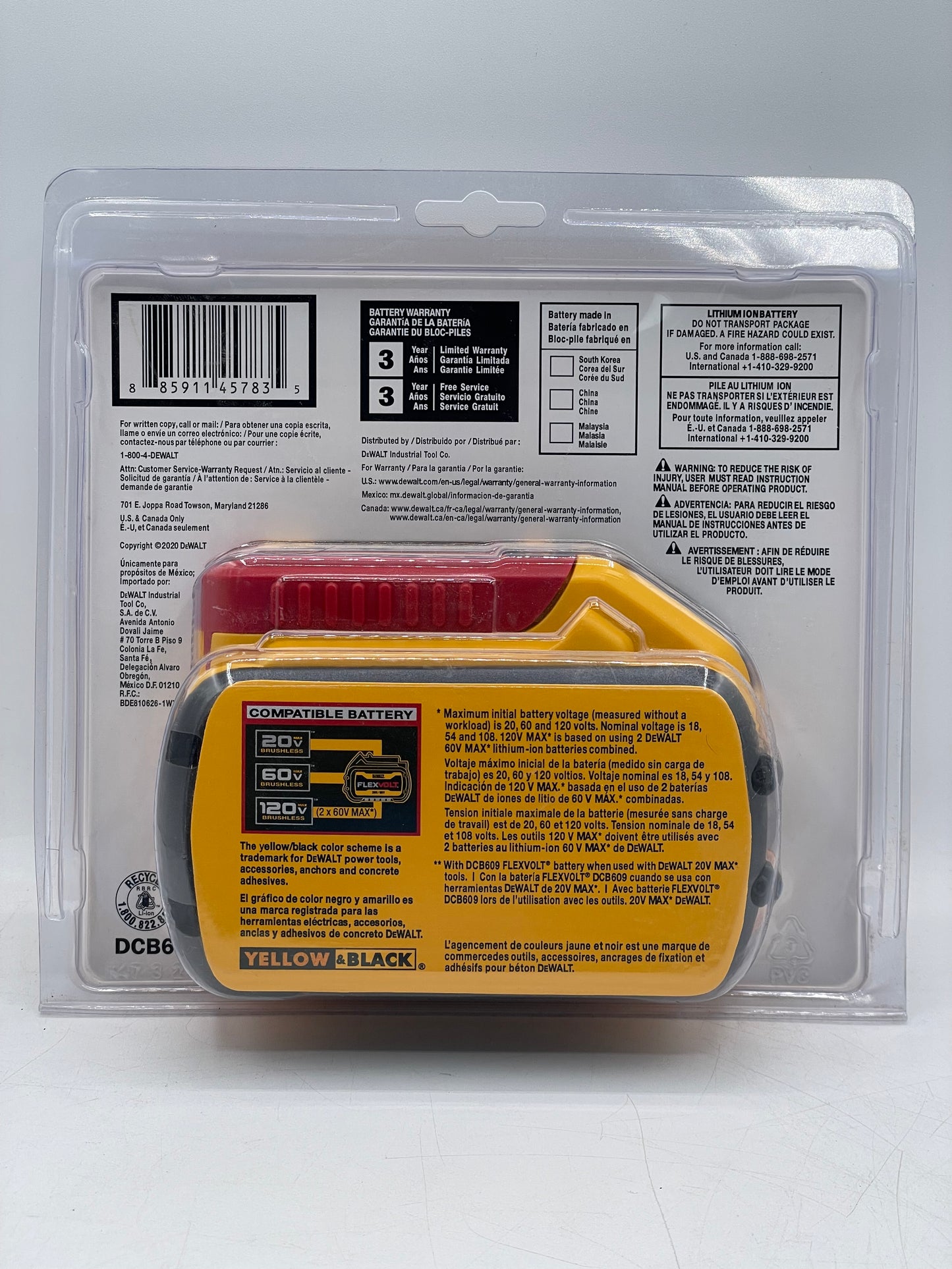 New DEWALT FLEXVOLT 20V/60V MAX Lithium-Ion 9.0Ah Battery
