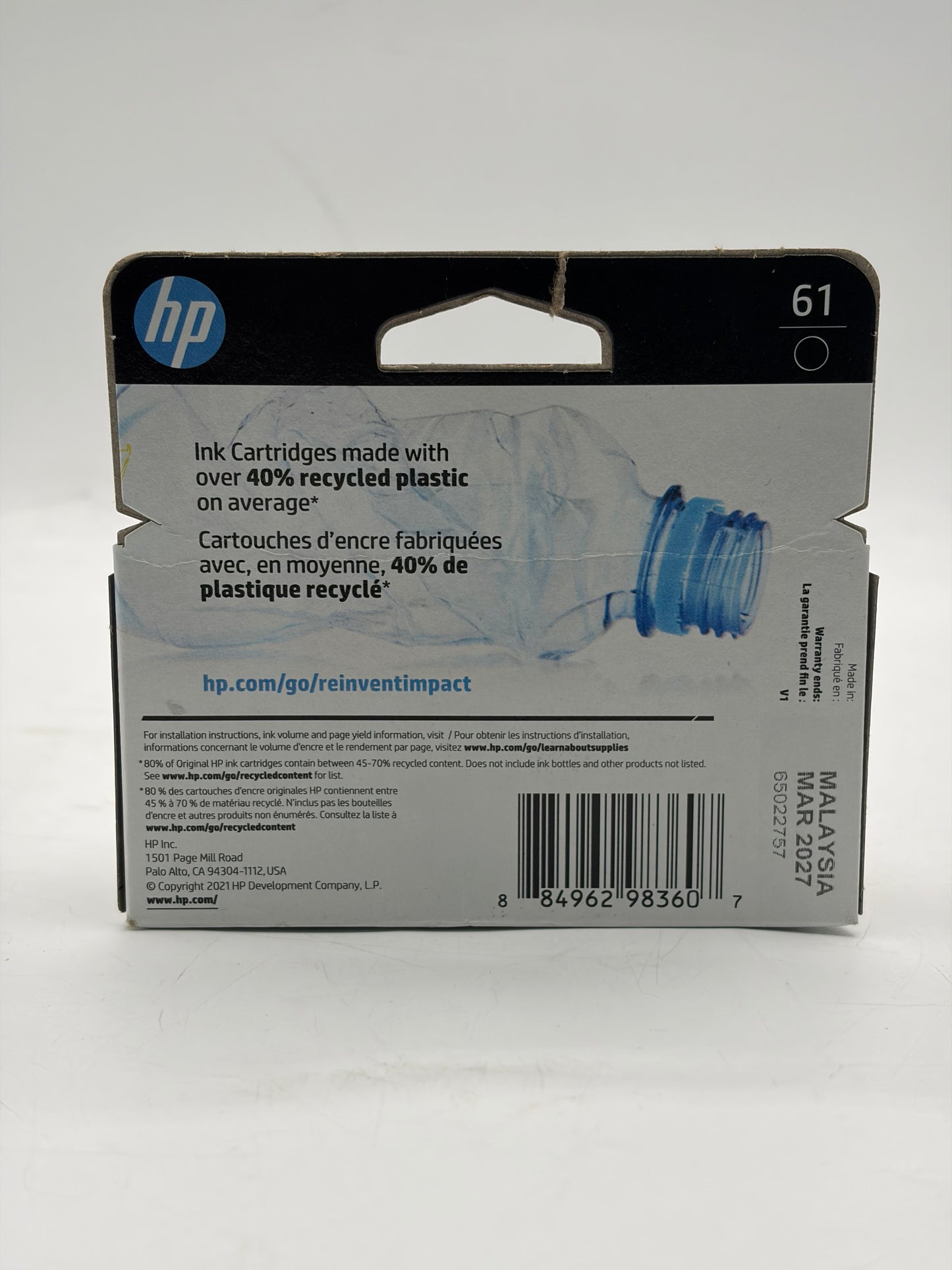 Original Genuine HP 61 Black Printer Ink Cartridge - New In Box OEM