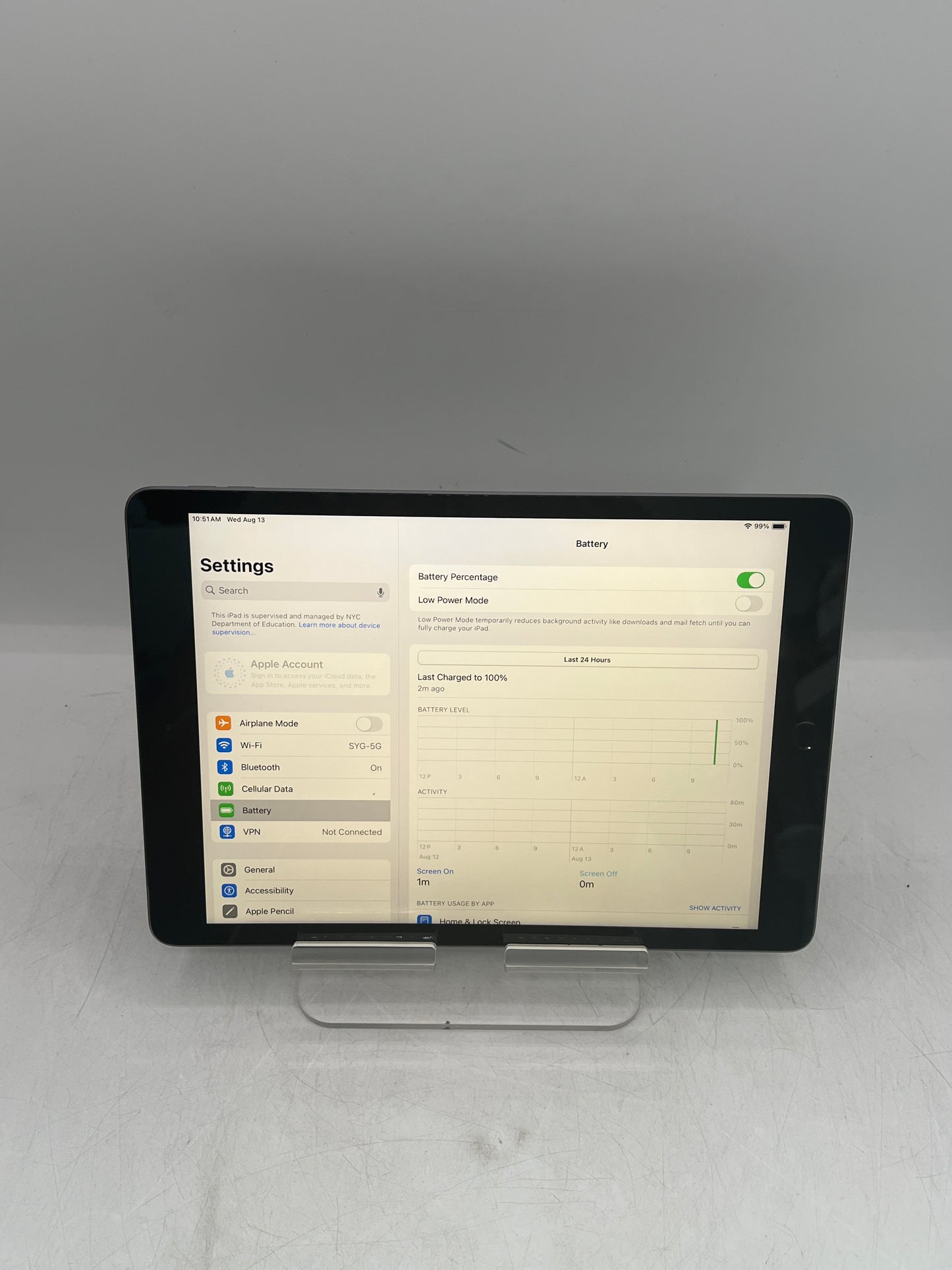 Apple iPad (7th Gen) A2200 32GB  Remotely Managed -  Space Gray
