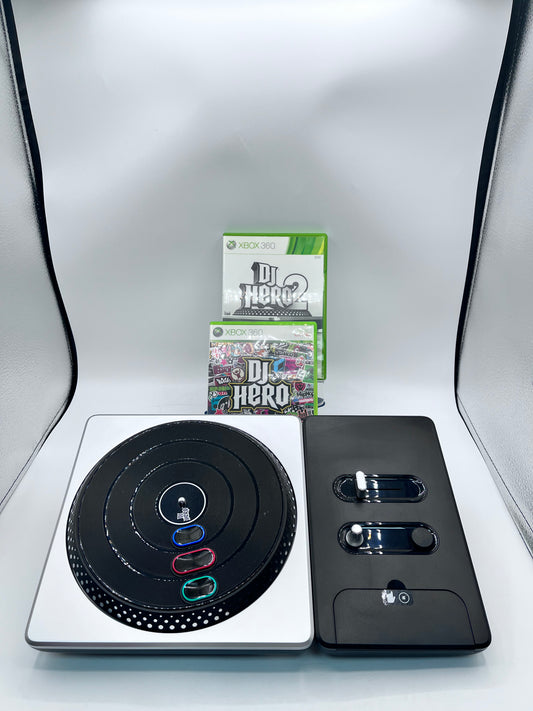 Microsoft DJ HERO TURNTABLE with DJ HERO & DJ HERO 2 - Black