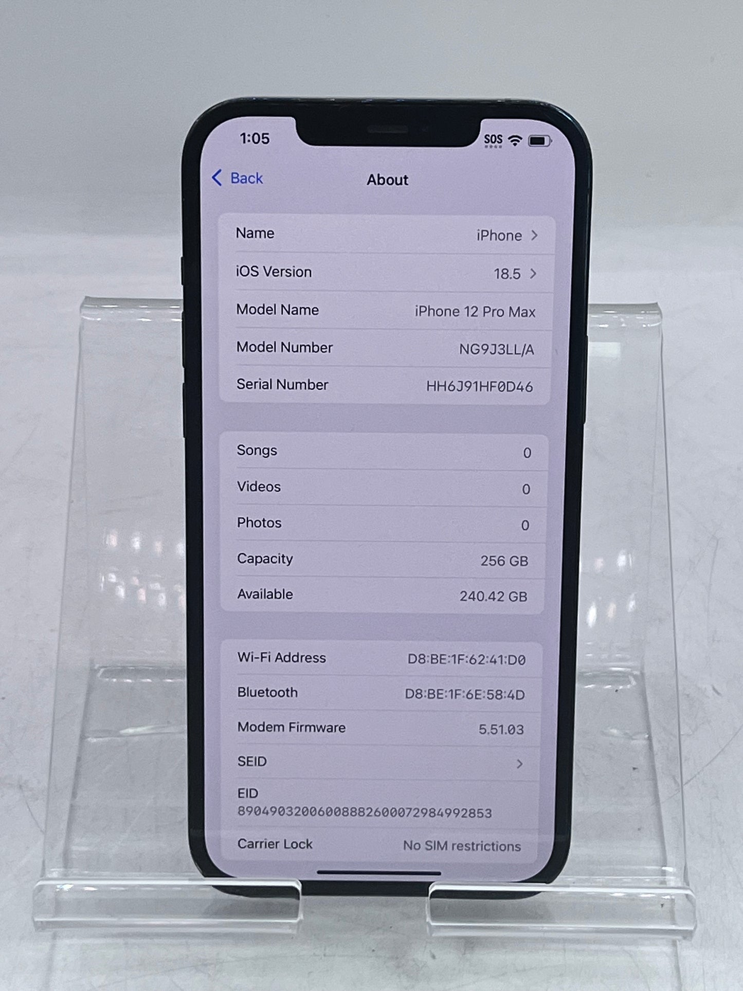 Unlocked Apple iPhone 12 Pro Max NG9J3LL/A A2342 256GB 6GB - Blue