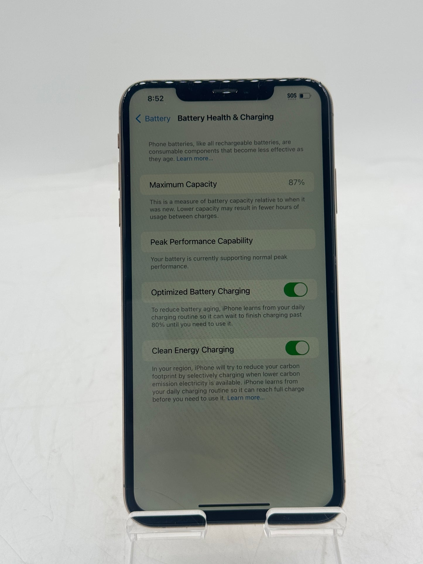 Unlocked Apple iPhone XS Max 256GB A1921 MT5F2LL/A Rose Gold 87% Battery READ!