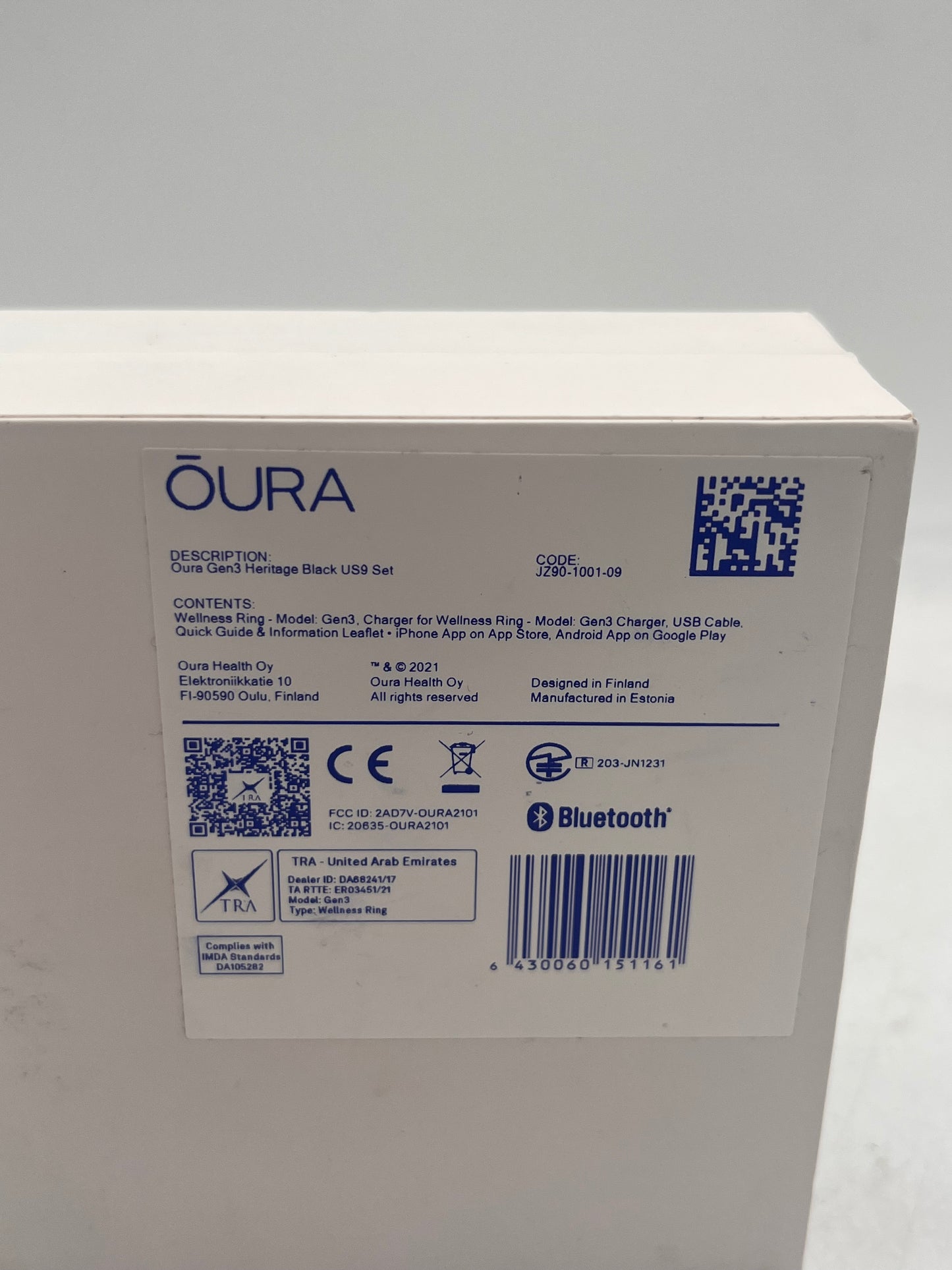 OURA Oura Gen3 Ring Heritage Black Size US 9