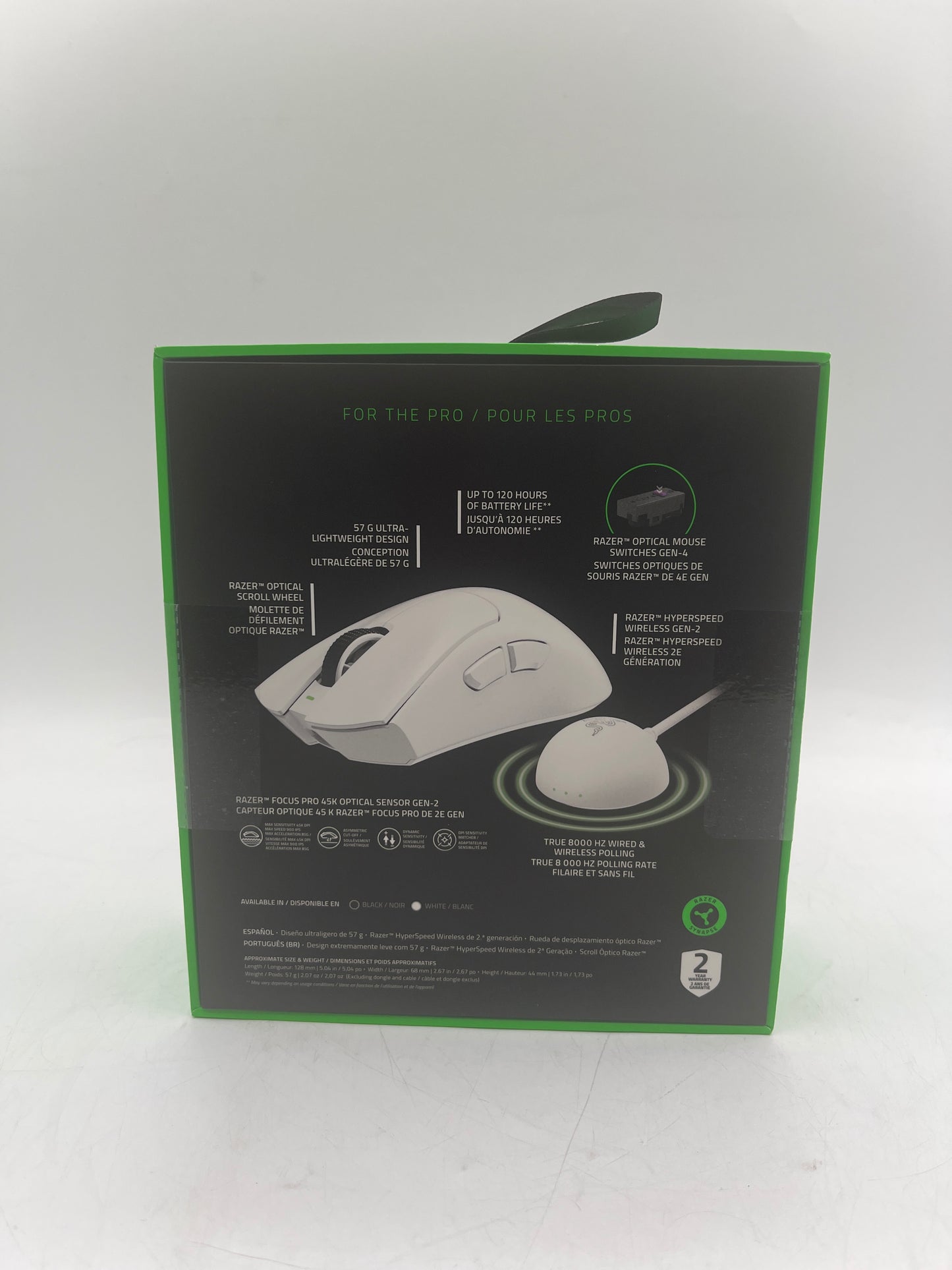 Razer DeathAdder V4 Pro Wireless Esports Gaming Mouse - White