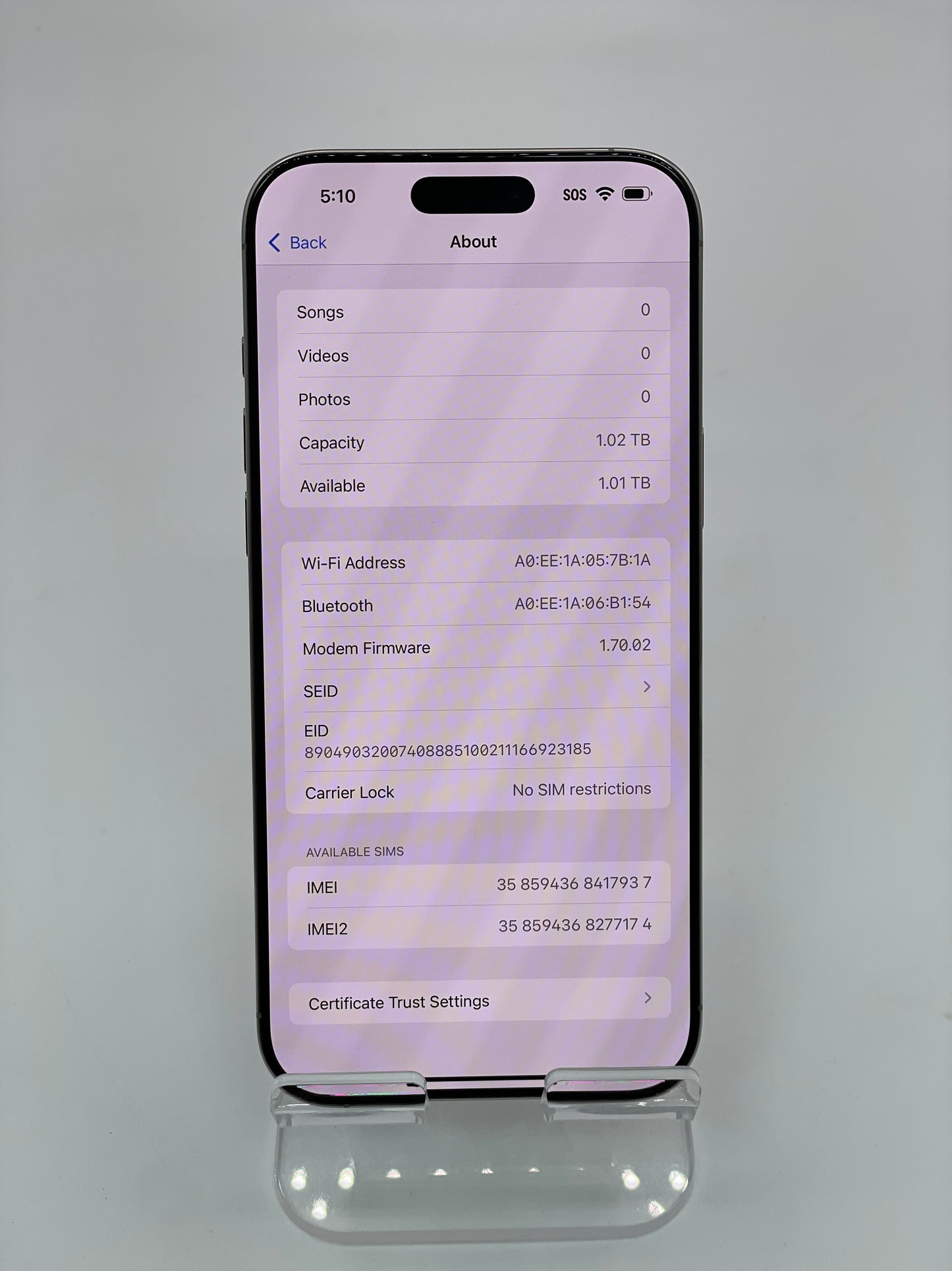 Apple iPhone 16 Pro Max 1TB MYWF3LL/A 100% BH - Natural Titanium