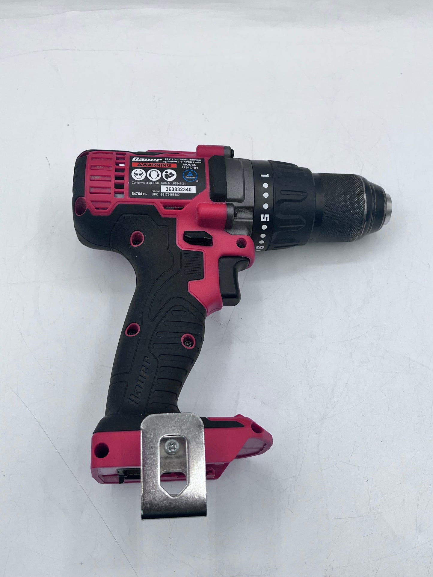 BAUER 20V 1/2 Inch Drill/Driver 1791C-B1 Tool Only Red