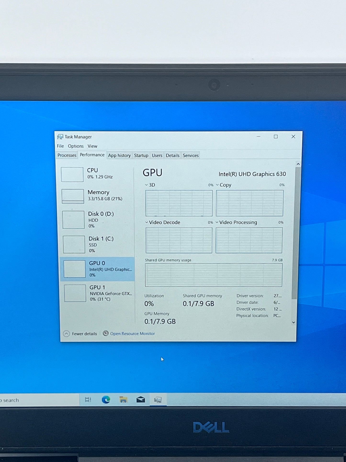 Dell G7 15 7588 15.6” Gaming Core i7-8750H 16GB 128GB SSD+1TB GTX 1060 Max-Q
