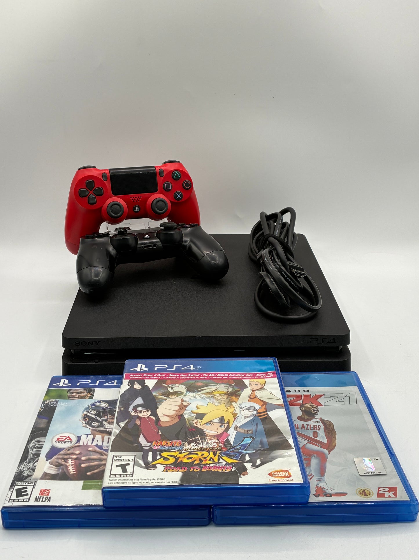 Sony PlayStation 4 Slim CUH-2215B 1TB Black Console with 2 Controllers 3 Games