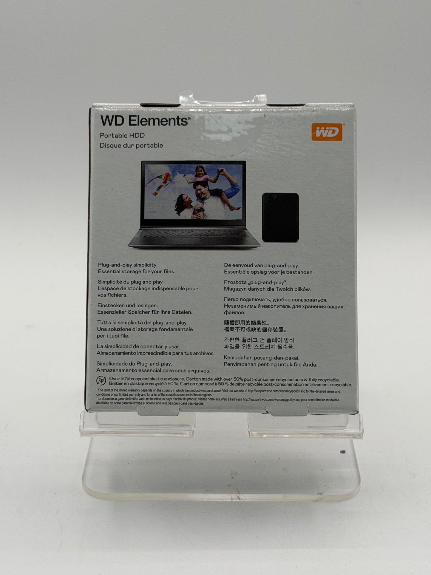 WD Portable HDD 1TB External Hard Drive Black - New In Box