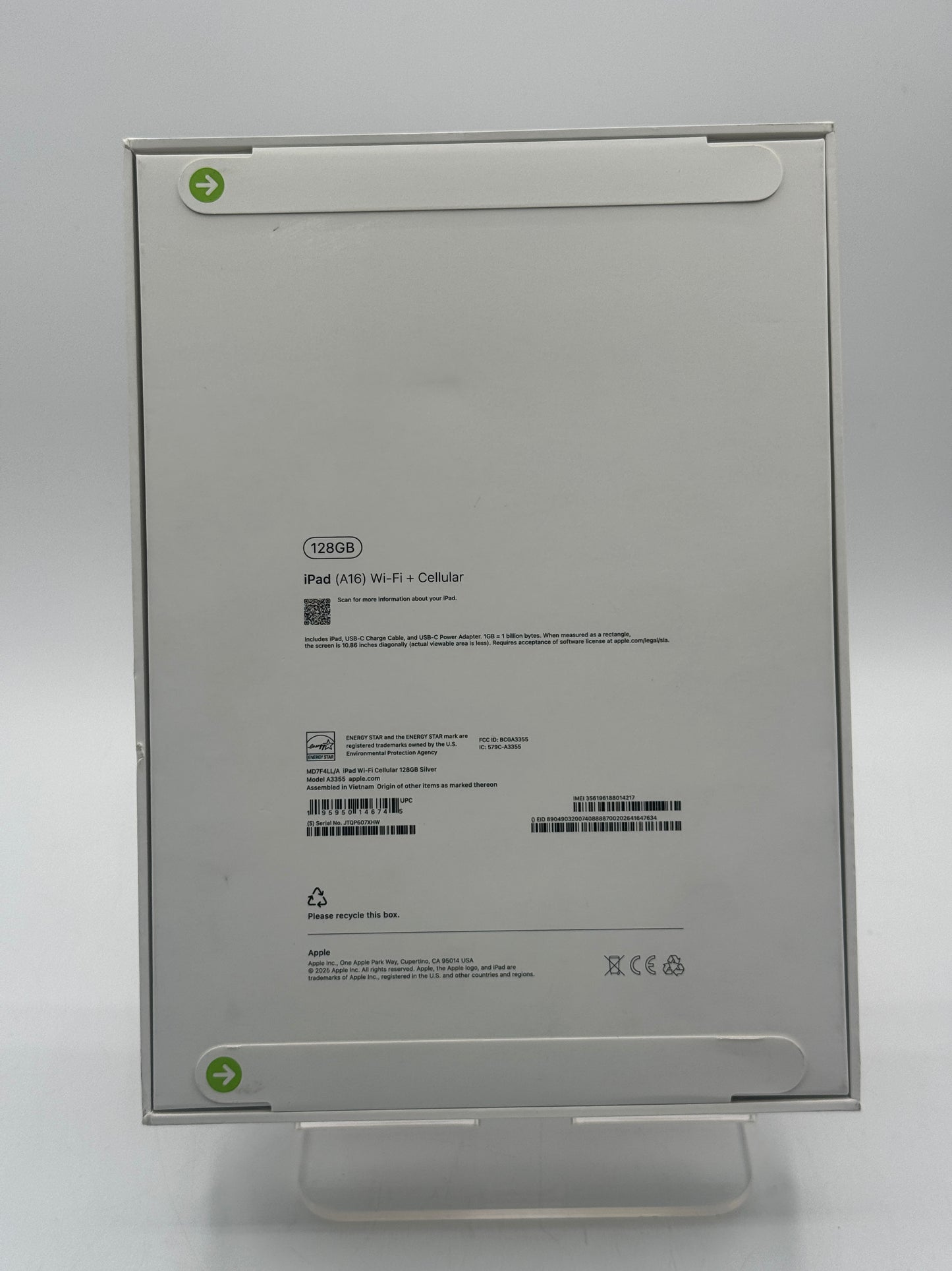 Apple iPad 11-inch (A16) A3355 MD7F4LL/A 128GB Wi-Fi +5G Cellular- New Sealed