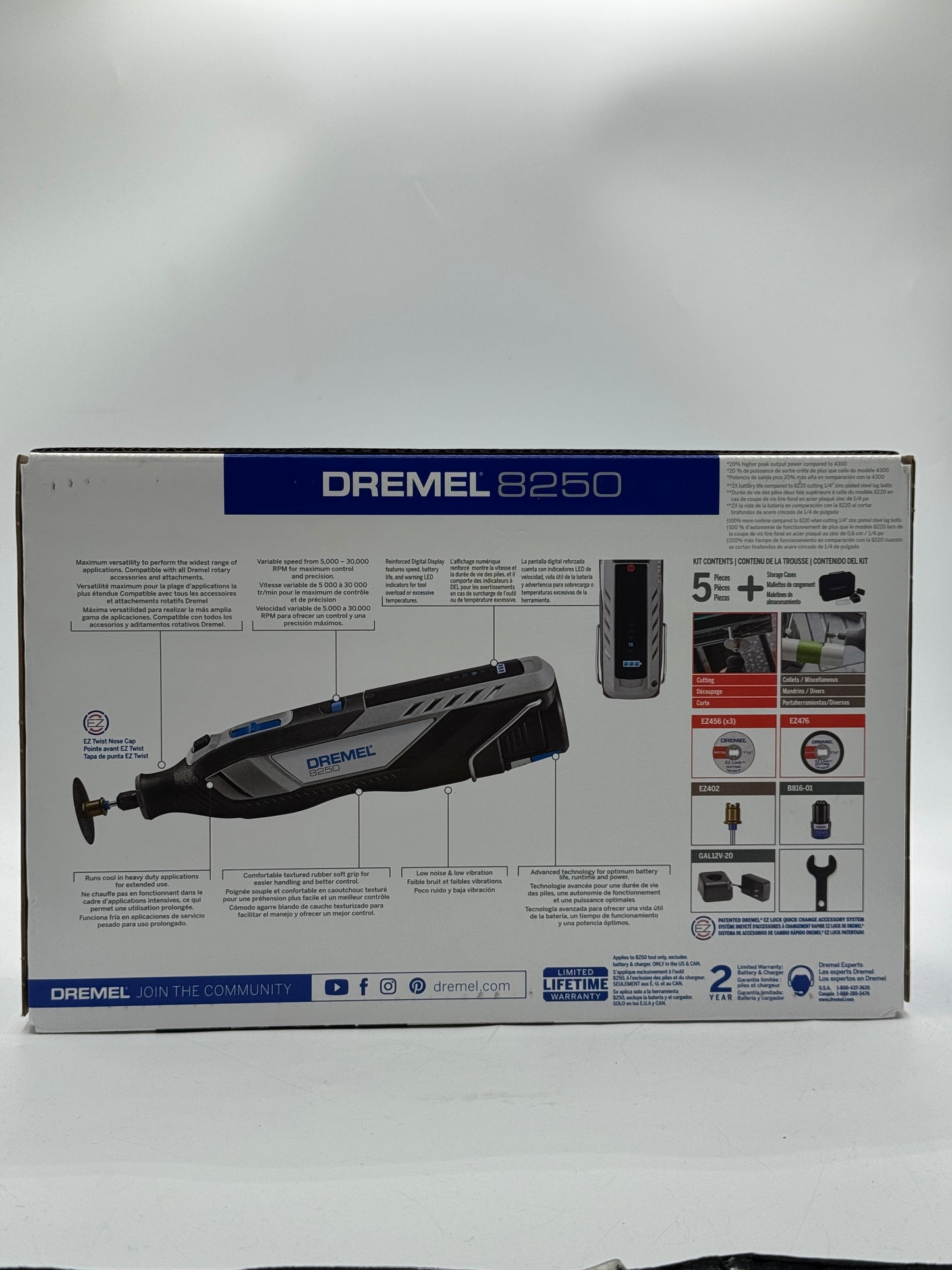 BRAND NEW Dremel 8250-5 Lithium-Ion Cordless Brushless Rotary Tool Kit Free Shipping