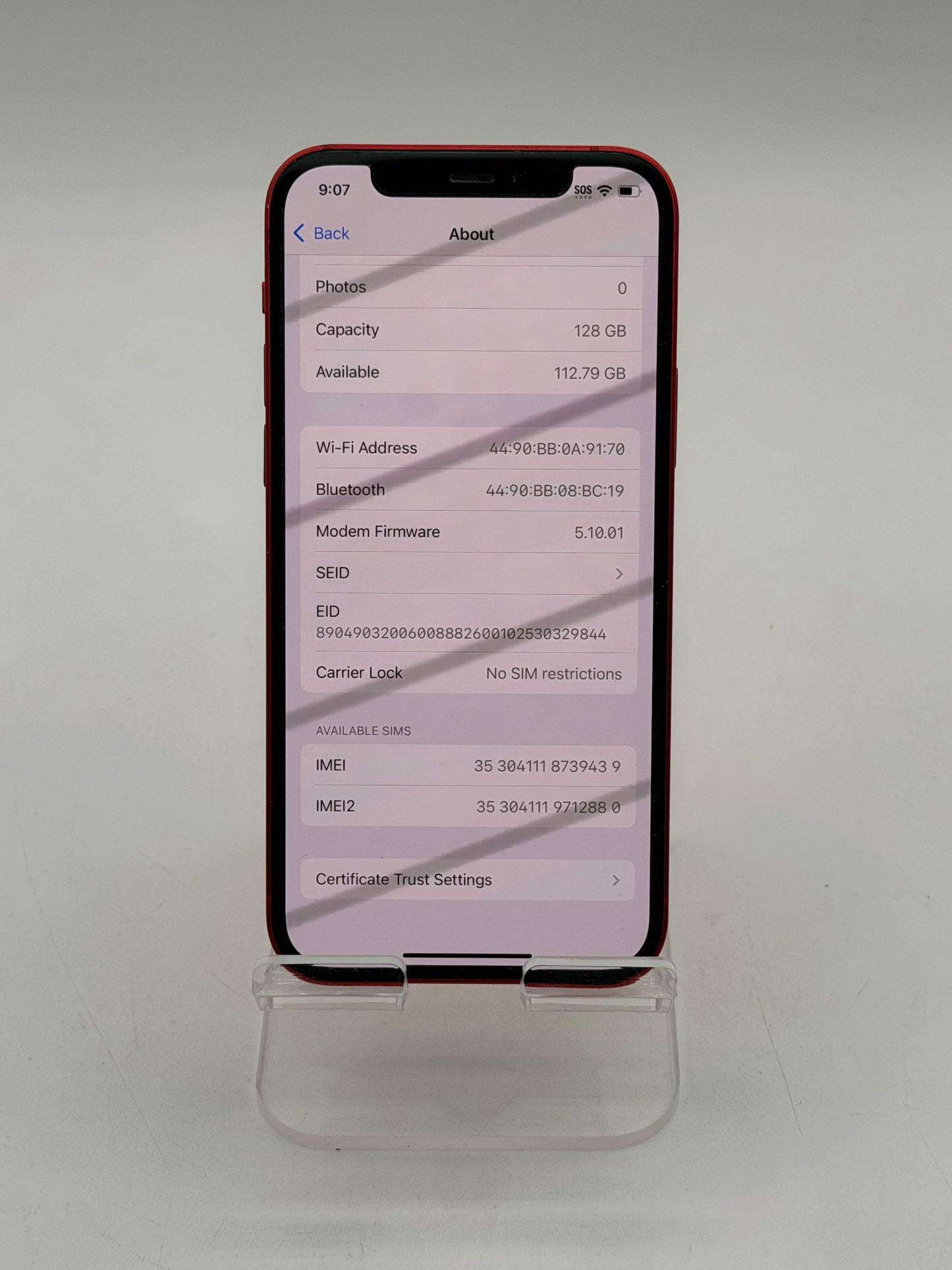 Apple iPhone 12 6.1" MGGD3LL/A A2172 128GB - Red Unlocked