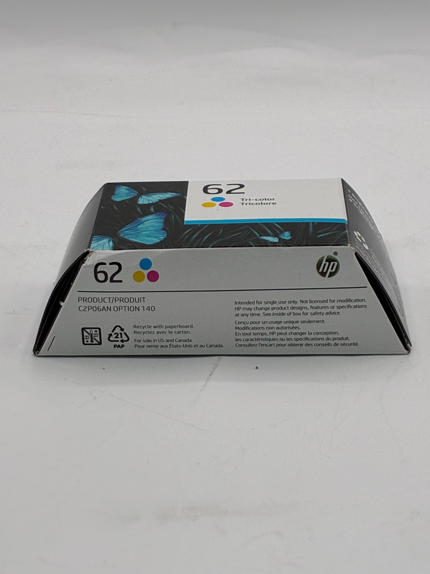 HP 62 Tri Color Multi-Colored Printer Ink - New In Box