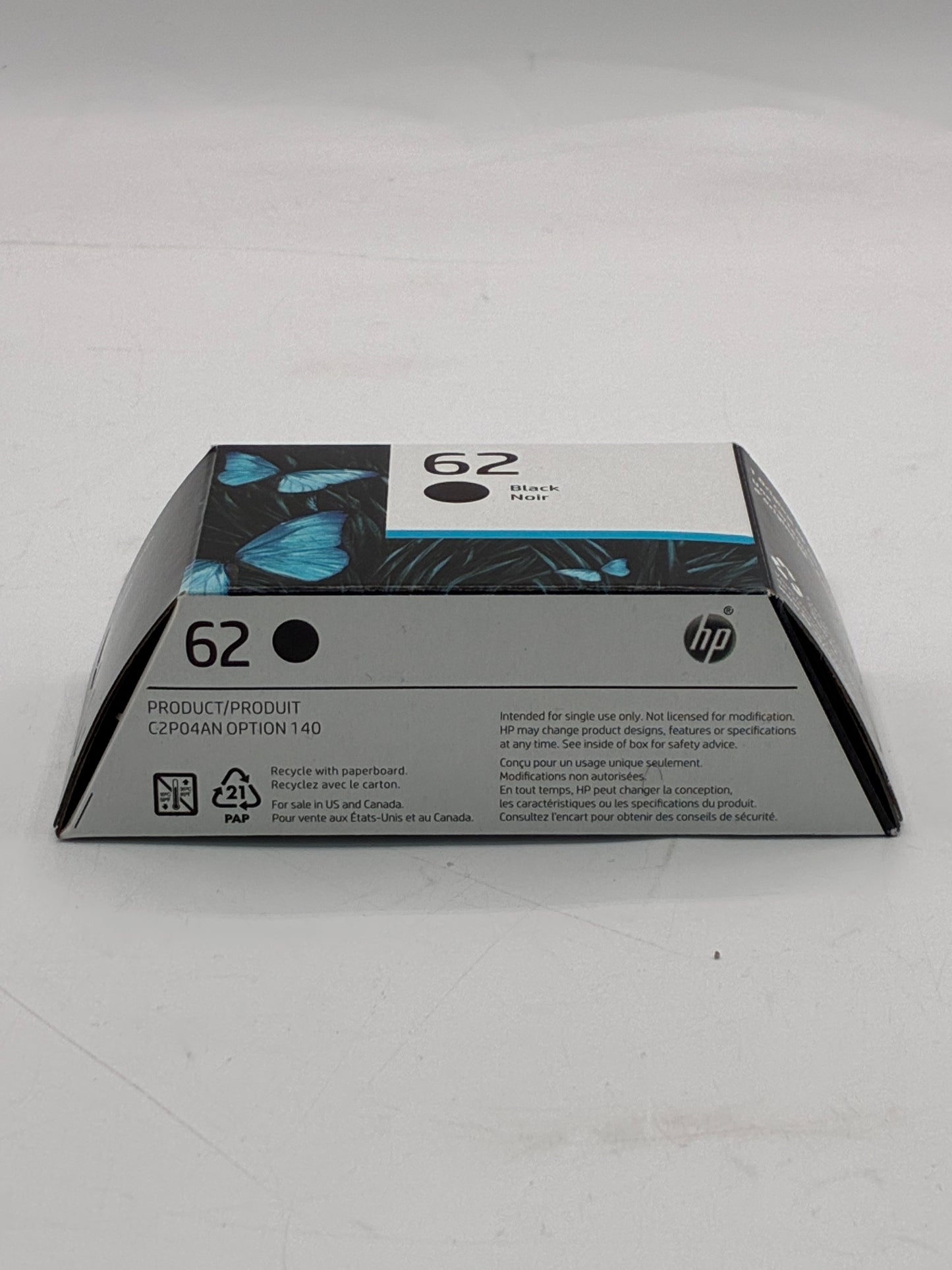 HP 62 Black Printer Toner Ink Cartridge - New In Box