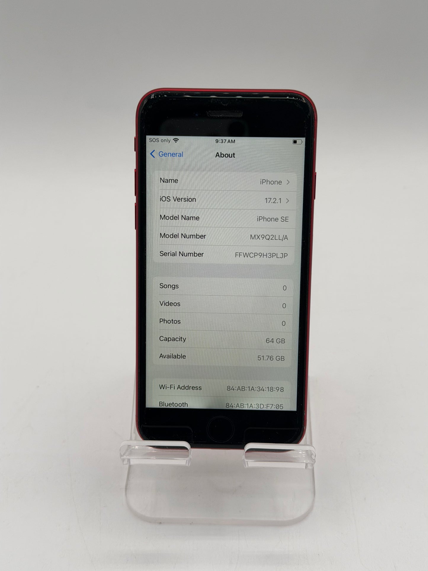 Apple iPhone SE 2nd Gen 64GB A2275 Unlocked 81%BH