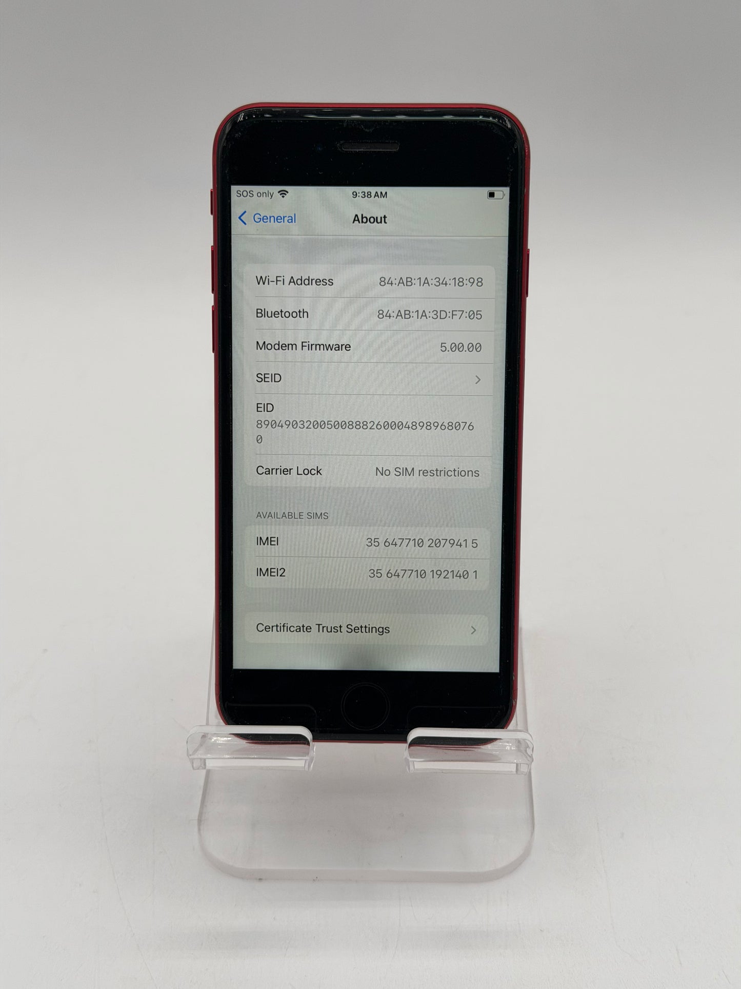 Apple iPhone SE 2nd Gen 64GB A2275 Unlocked 81%BH