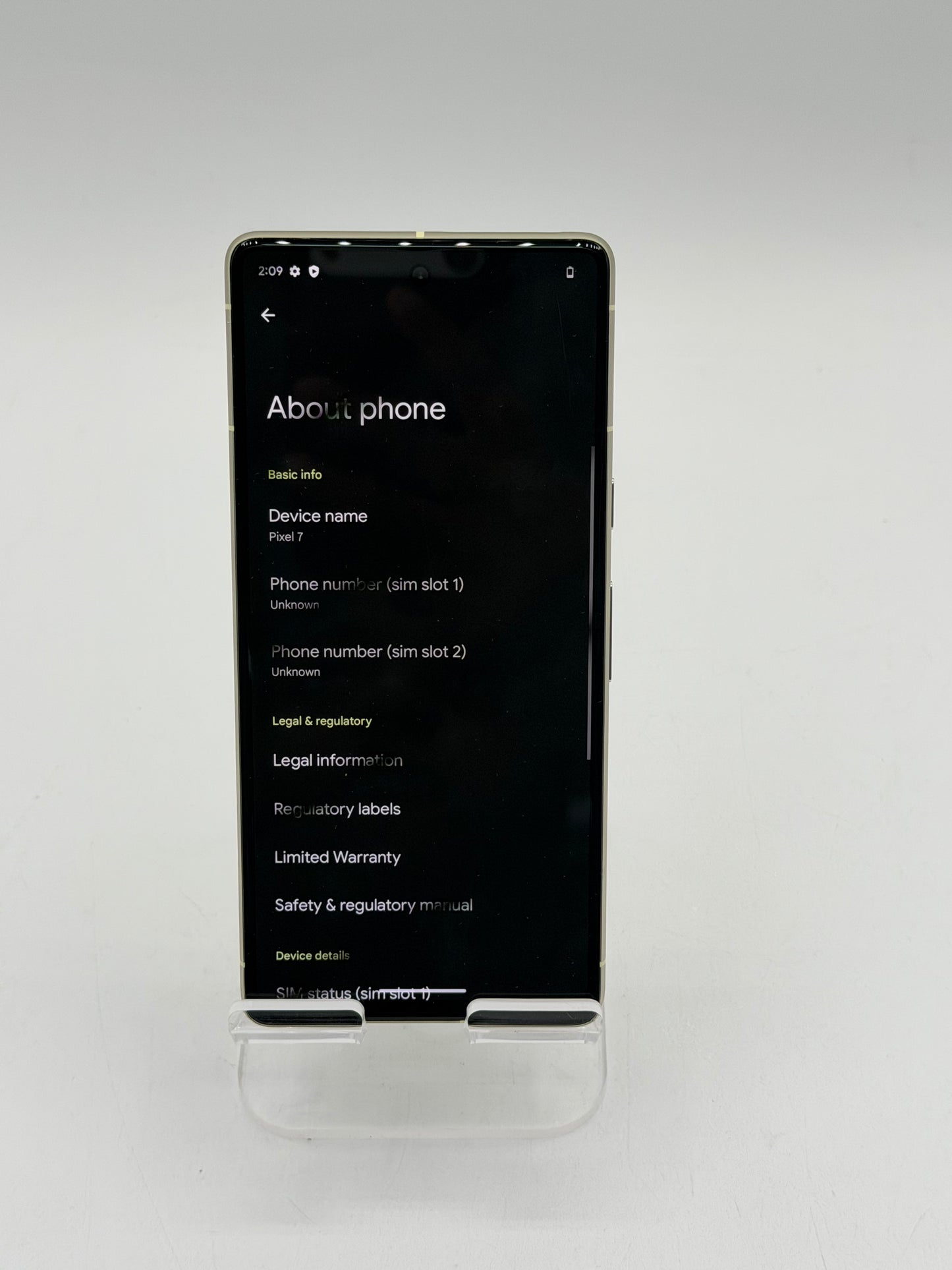 Unlocked Google Pixel 7 GVU6C 128GB Cell Phone - Lemon Grass