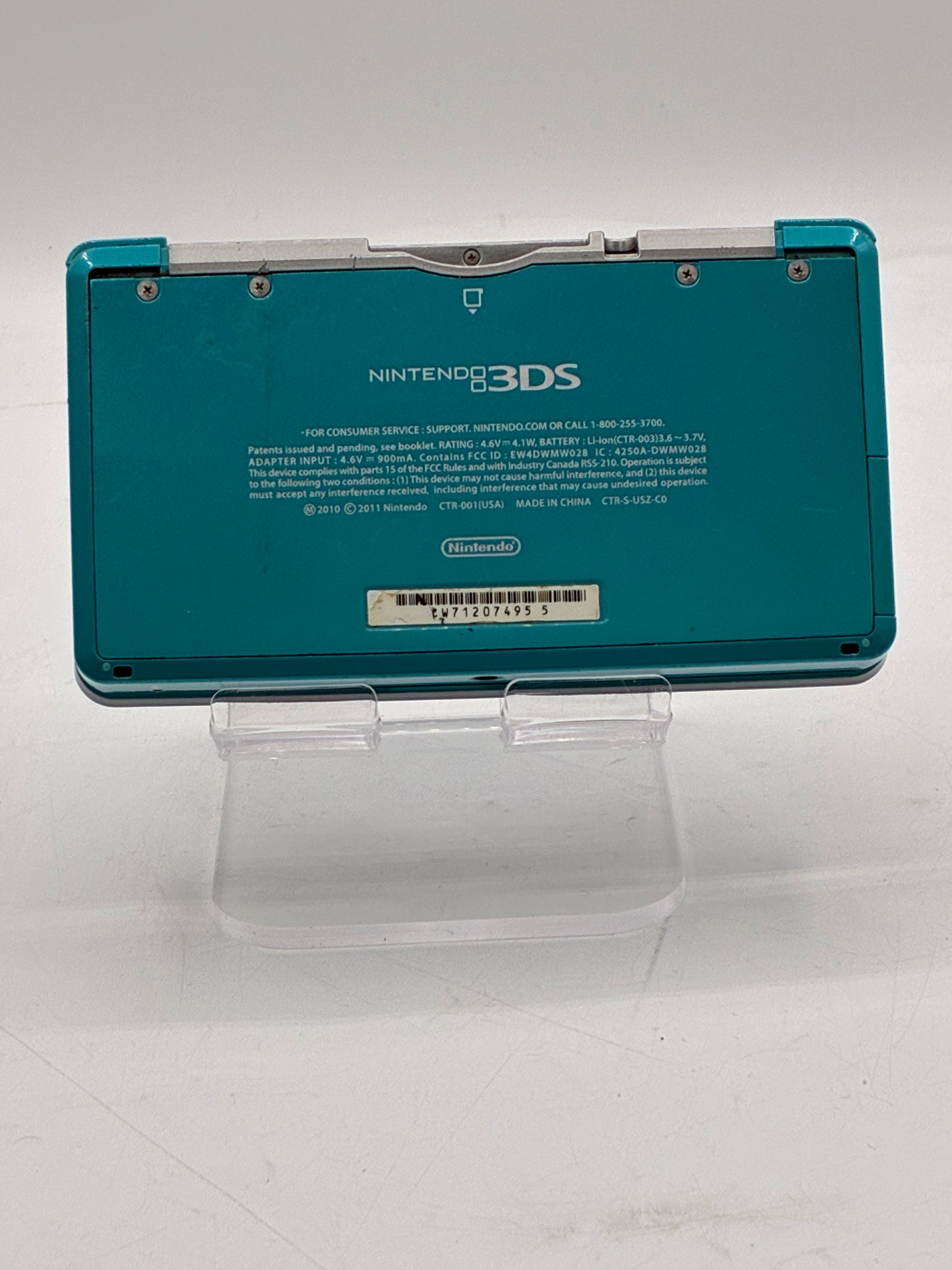 Nintendo 3DS Teal Blue Aqua Handheld Console Tested Working W/ Charger