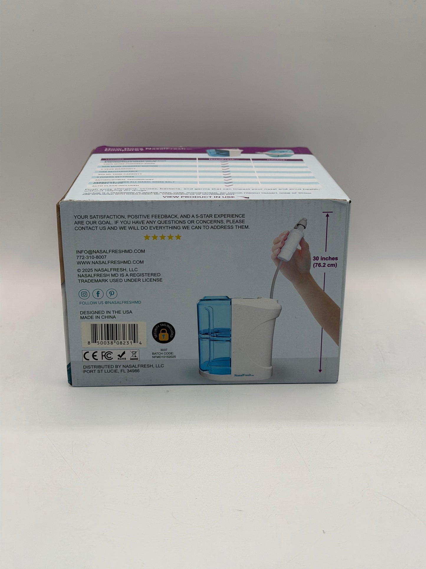 NasalFreshMD Powered Saline Nasal Irrigation Premium Portable Bundle
