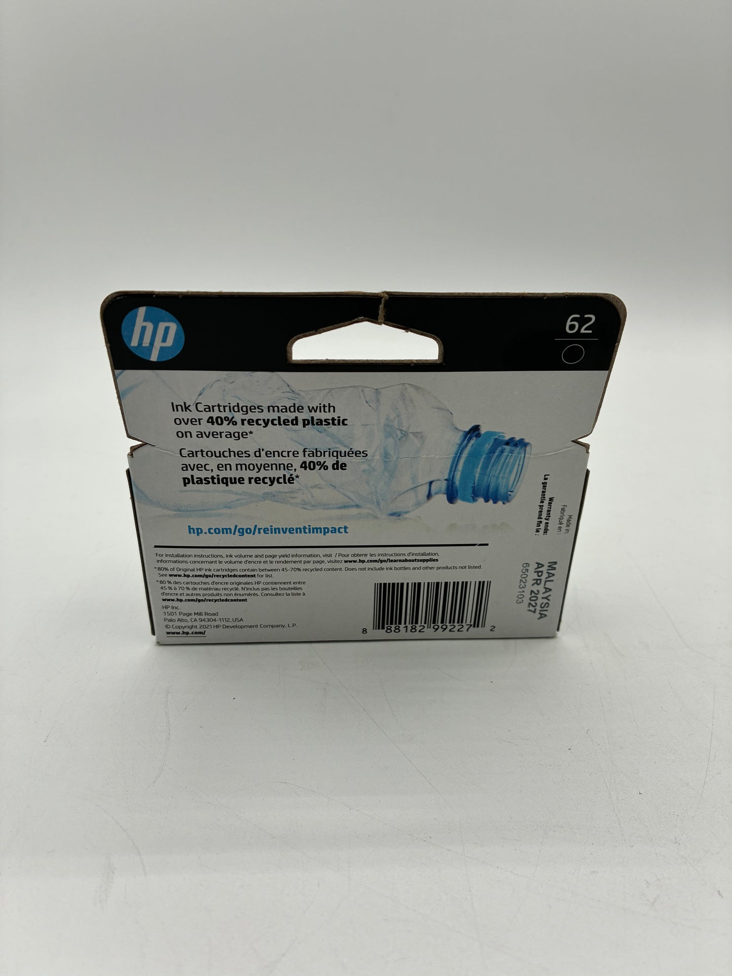 HP 62 Black Ink Cartridge - New In Box