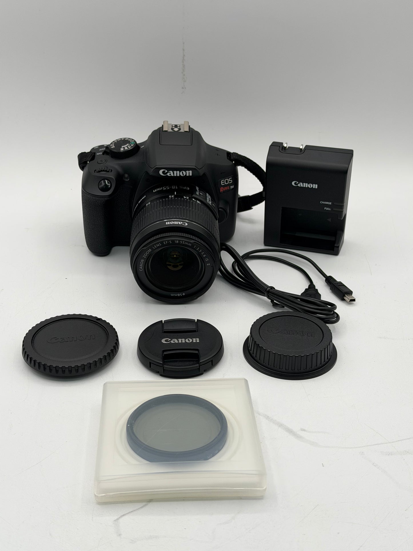 Canon EOS Rebel T6 18MP Digital SLR Camera W/ 18-55mm Lens+ Charger+Case Tested