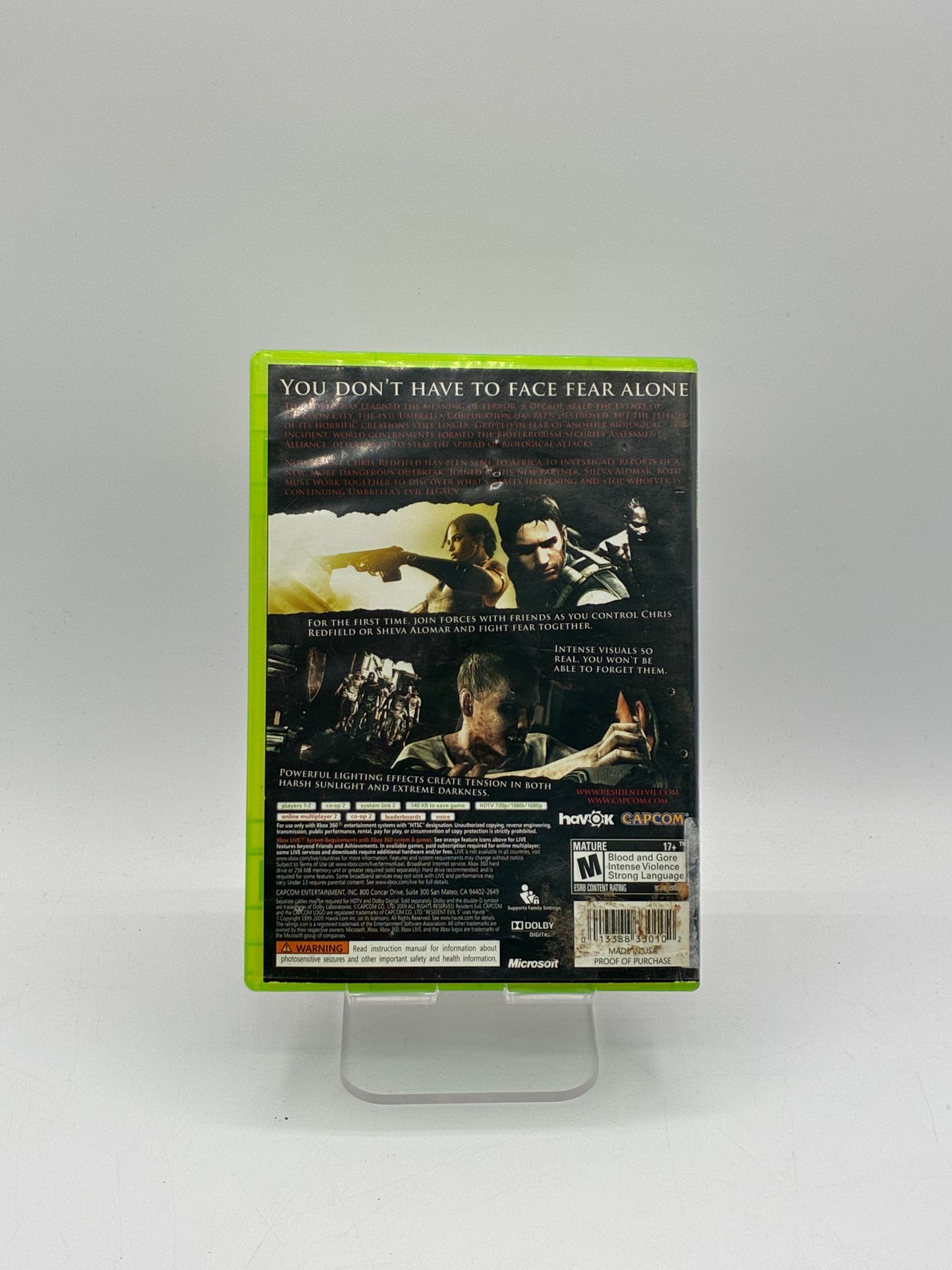 Xbox 360 Resident Evil 5 Video Game with Box - Free Shipping!