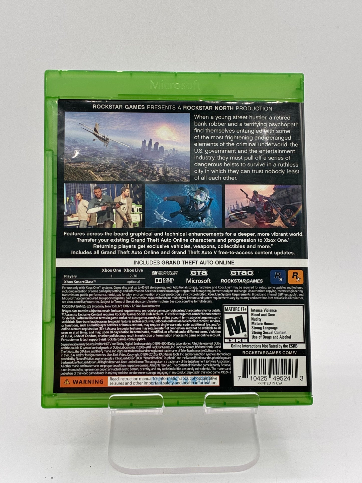 Xbox One Grand Theft Auto V Video Game With Box  - Free Shipping!