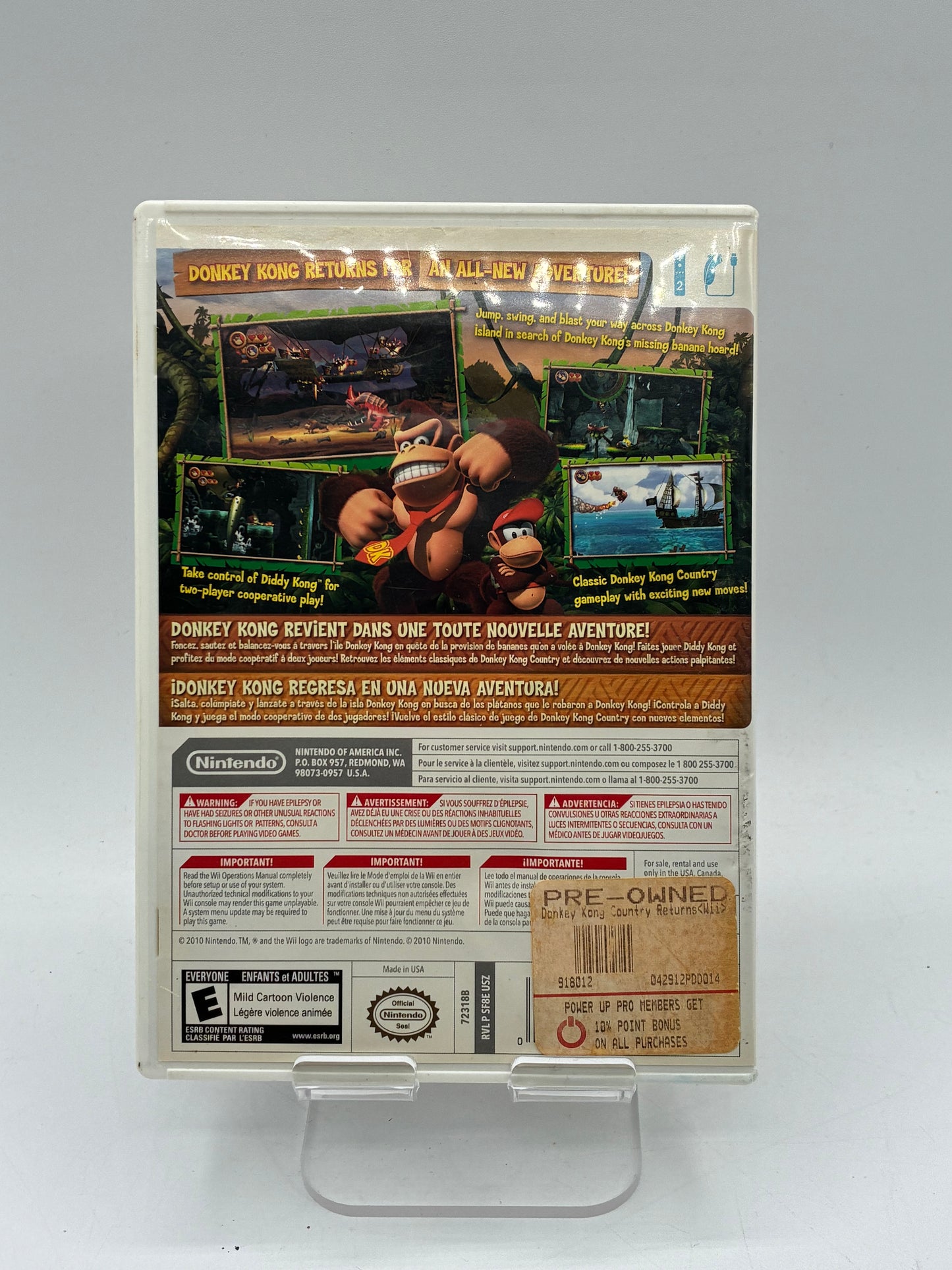 Nintendo Wii Donkey Kong Country Returns Video Game - Free Shipping!