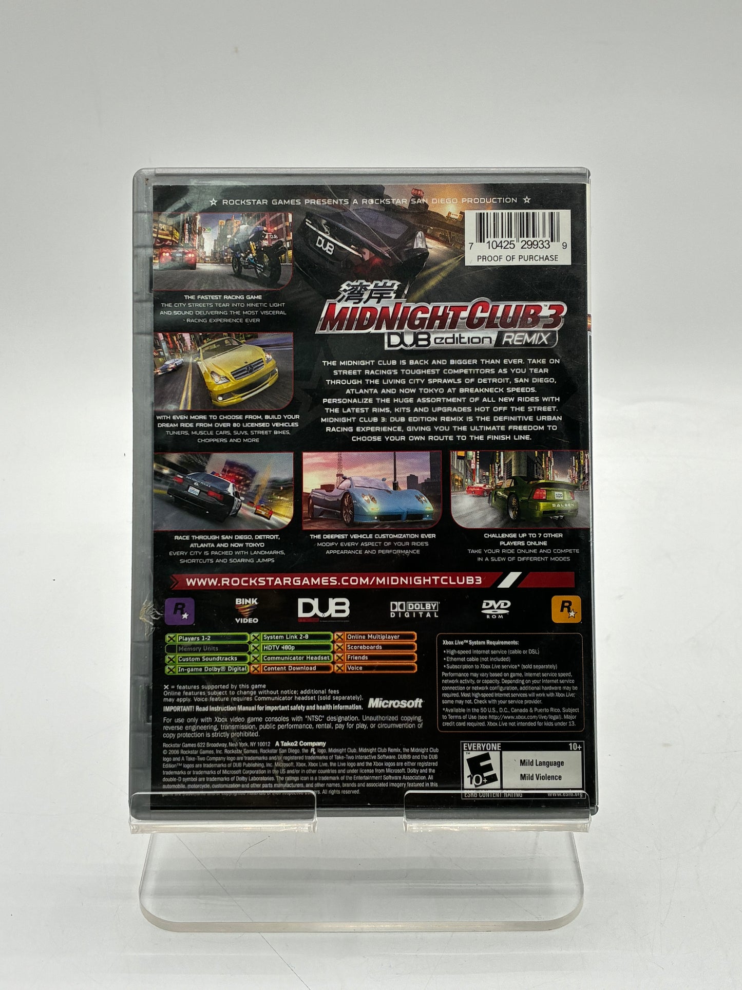 Xbox Midnight Club 3 Dub Edition Remix Video Game - Free Shipping!
