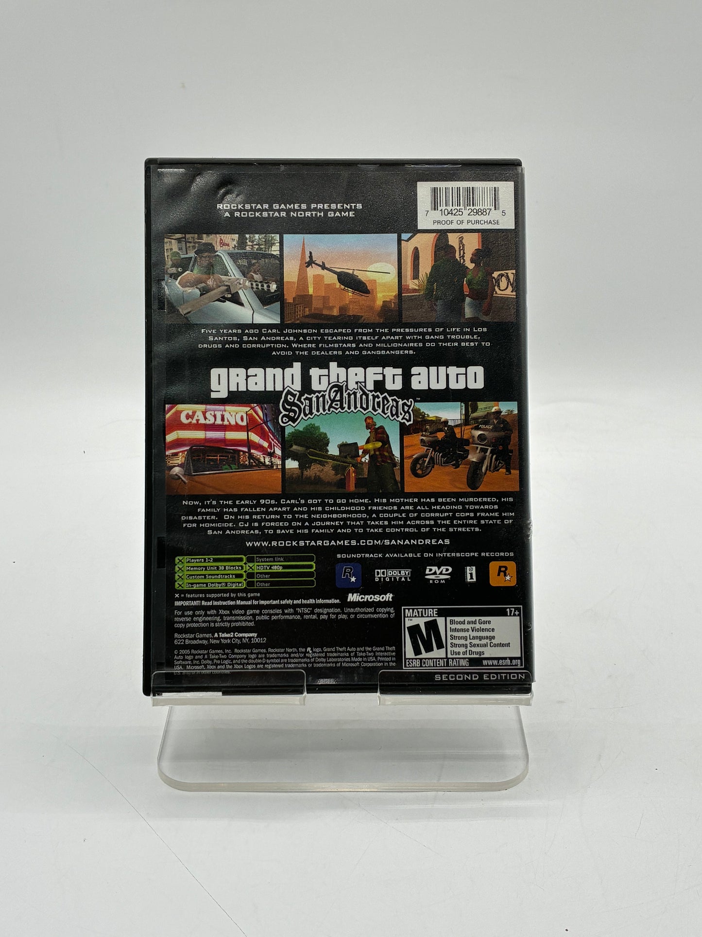 Xbox Grand Theft Auto San Andreas: Second Edition Video Game - Free Shipping!