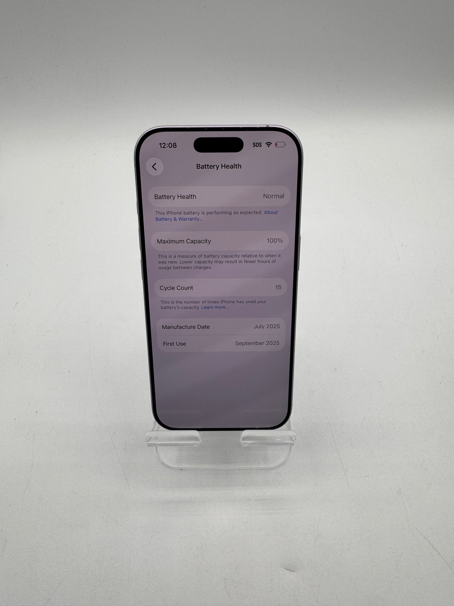 Apple iPhone 17 256GB Lavender A3258 MG494LL/A Battery Health 100% T-MOBILE Only