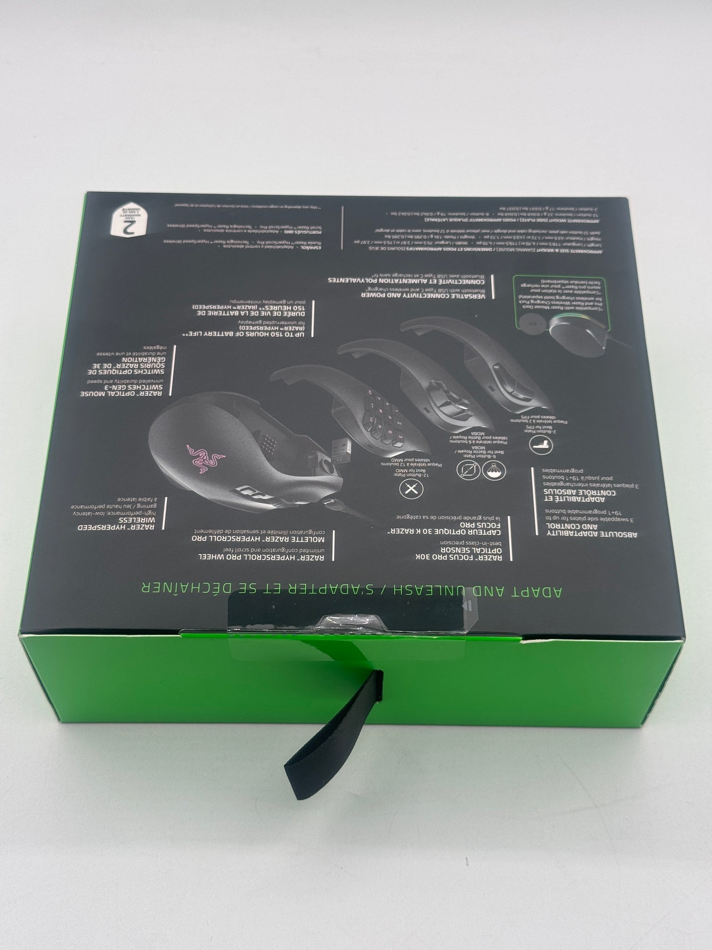 New Razer Naga V2 Pro Wireless MMO Gaming Mouse RZ01-0440 Free Shipping