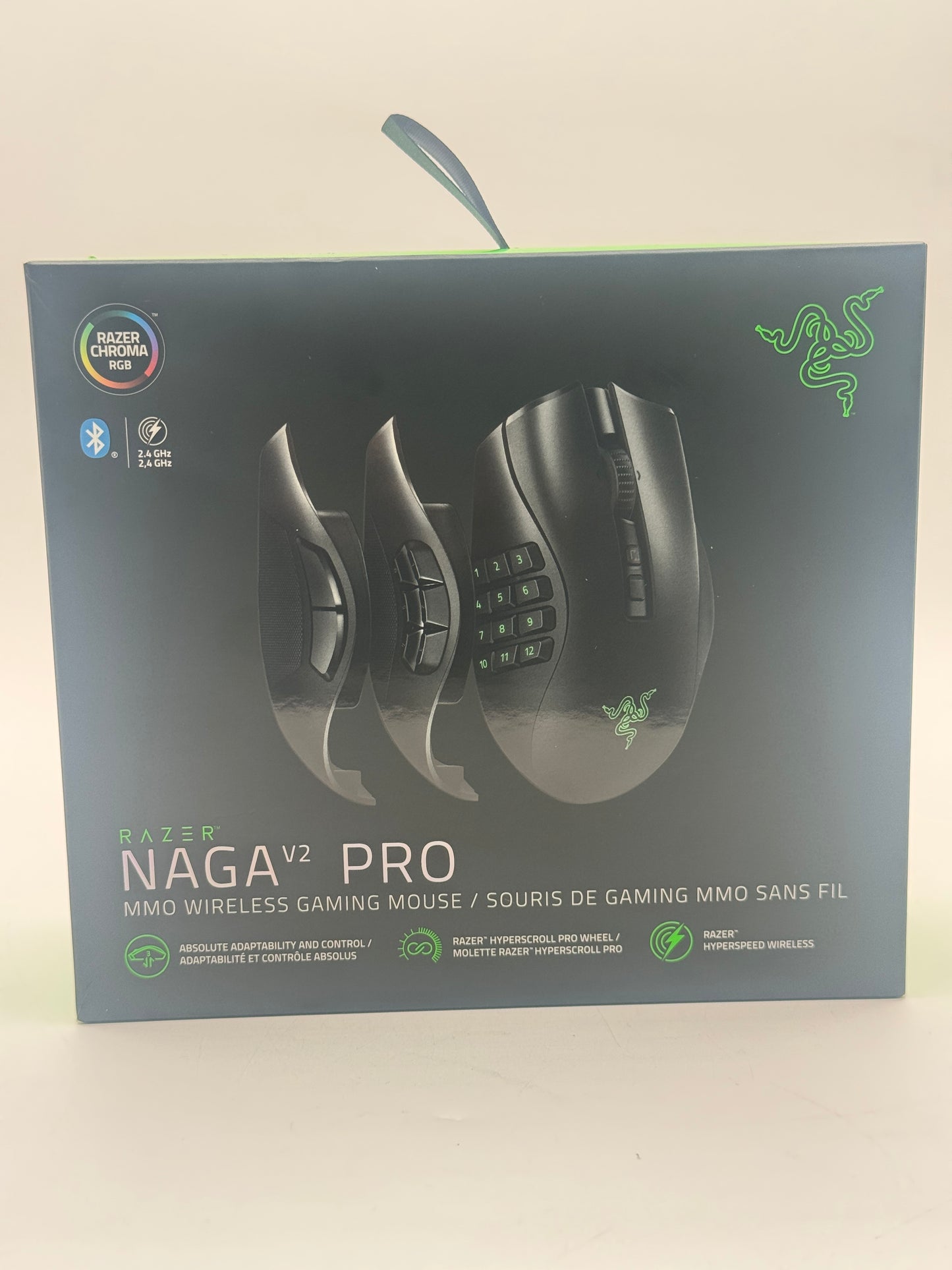 New Razer Naga V2 Pro Wireless MMO Gaming Mouse RZ01-0440 Free Shipping