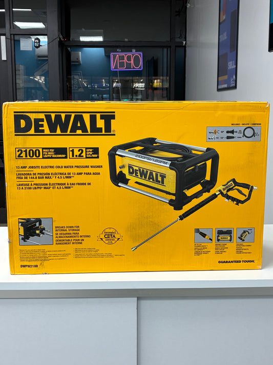 DeWalt DWPW2100 2100 PSI 13 Amp Electric Cold Water Pressure Washer Free Shipping