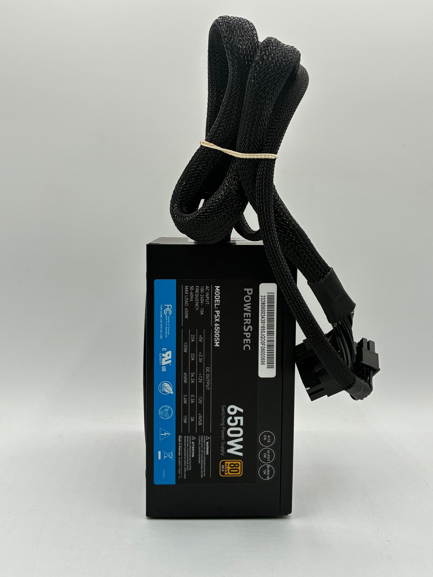 PowerSpec 80+ Gold 650W ATX/EPS Gaming PC Power Supply